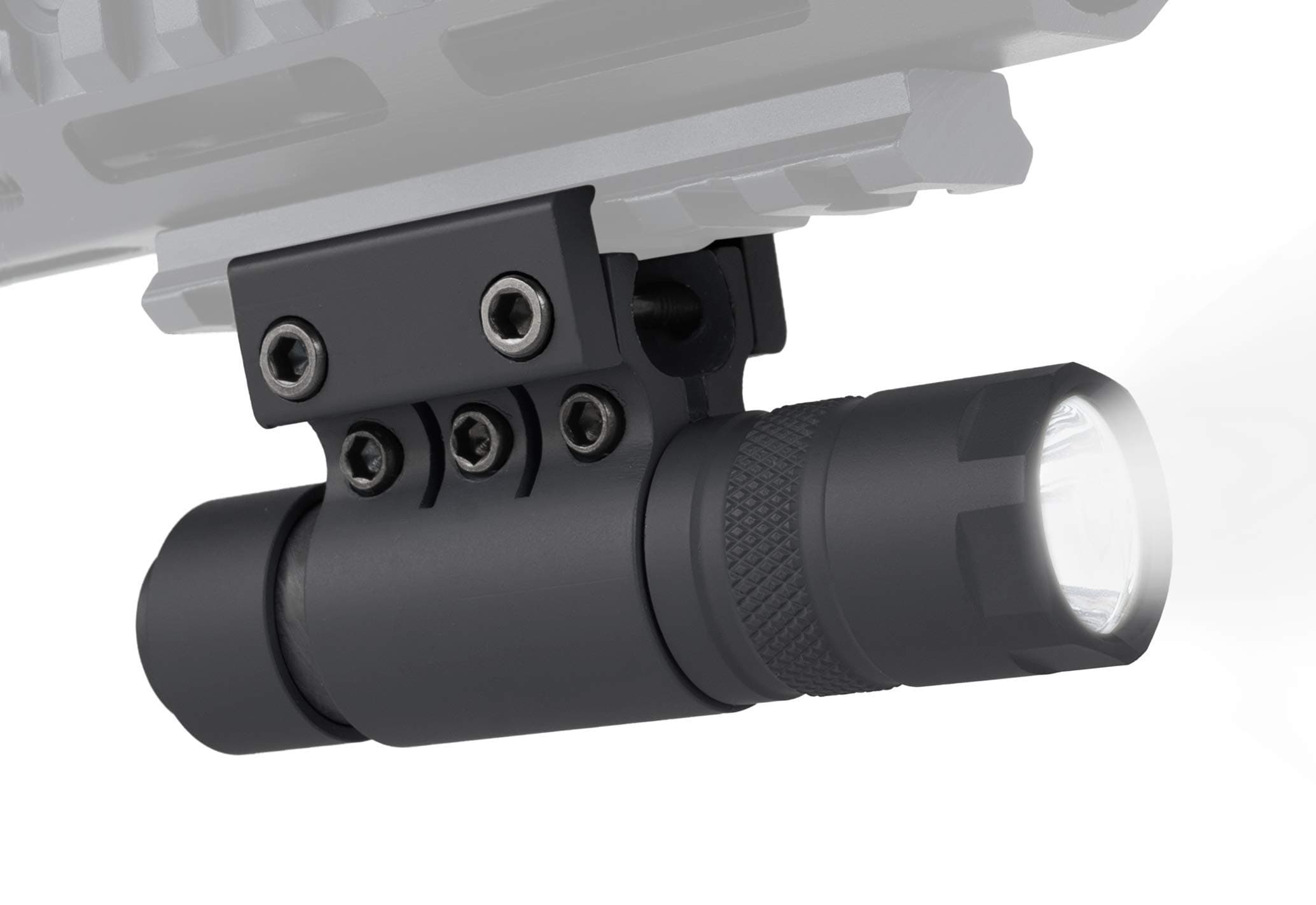 Monstrum Tactical 90 Lumens LED Flashlight with Rail Mount and Detachable Remote Pressure Switch