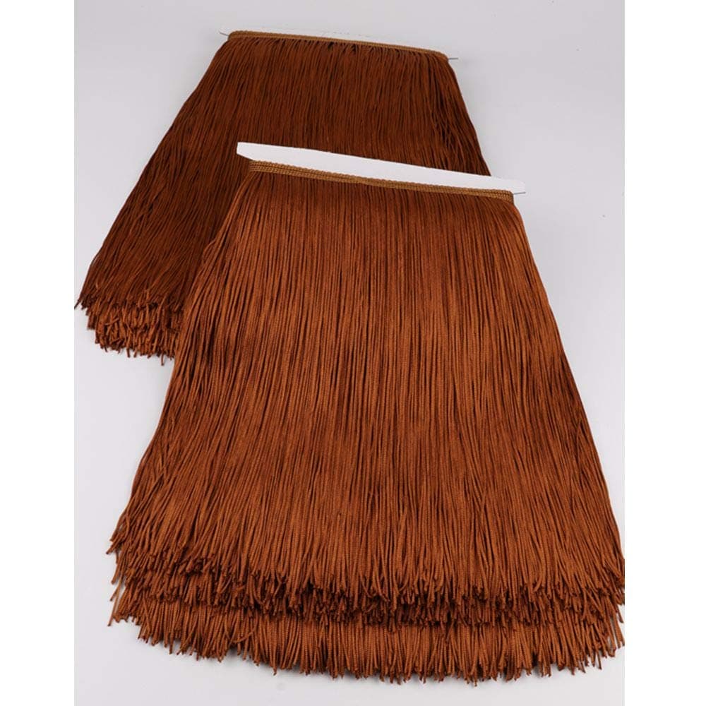 Fringe Trim Lace Polyerter Fibre Tassel 12inch（″） Wide 10 Yards Long for Clothes Accessories and Latin Wedding Dress and DIY Lamp Shade Decoration Black Brown Coffee