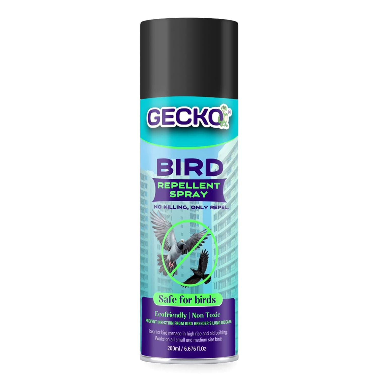 Gecko Bird Repellent Spray For Home And Office | Pigeon Repellent Spray | Bird Control Spray| Non-Toxic Spray| Safe for Birds | No Killing Only Repel - Easy to Spray - Pack of 1 (200 ML)