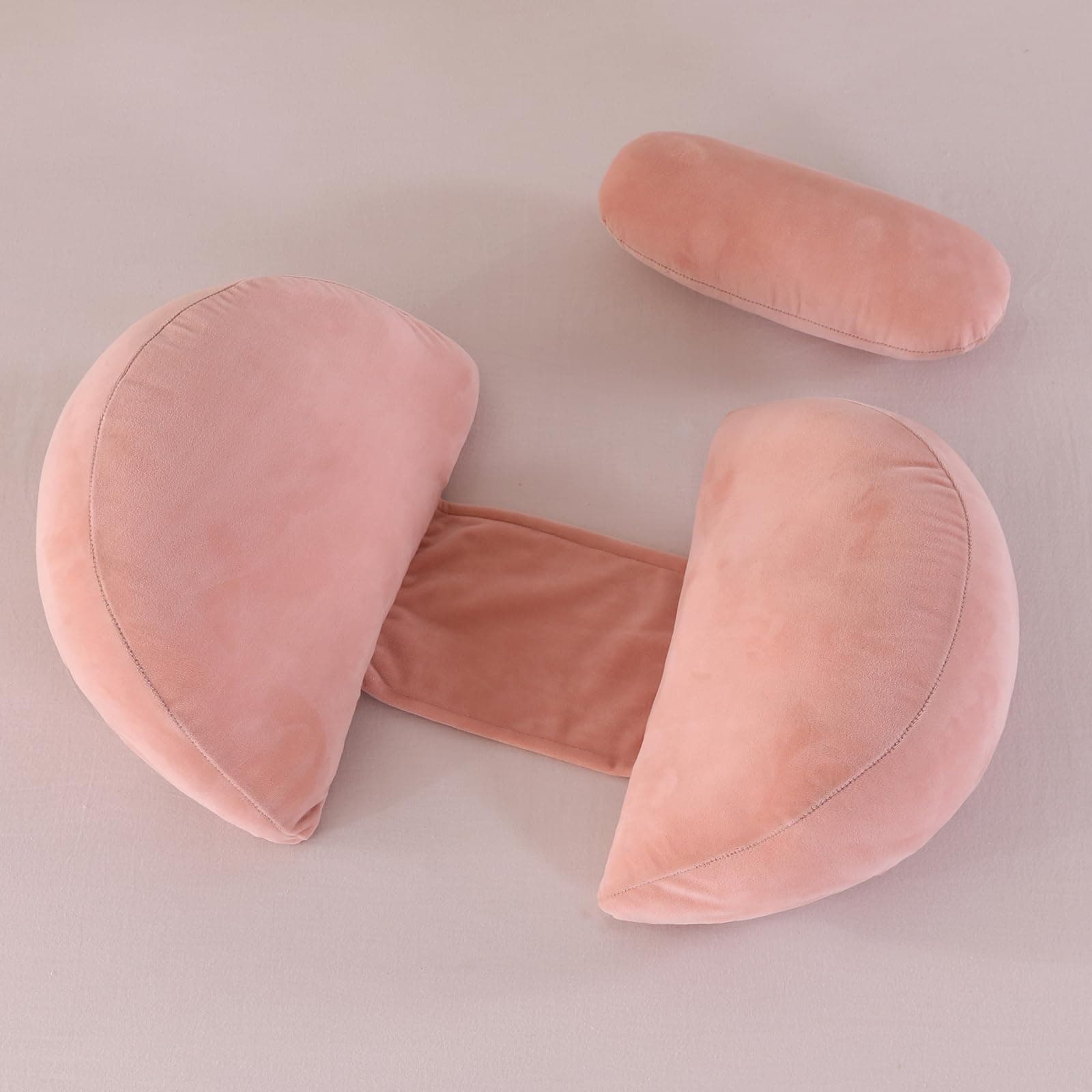 SHANNA Wedge Pregnancy Pillow for Sleeping, Maternity Body Support Pillow for Back, Hips, Belly, Legs, Adjustable Soft Comfort Pregnancy Pillow, Removable Pillow Cover(Pink)