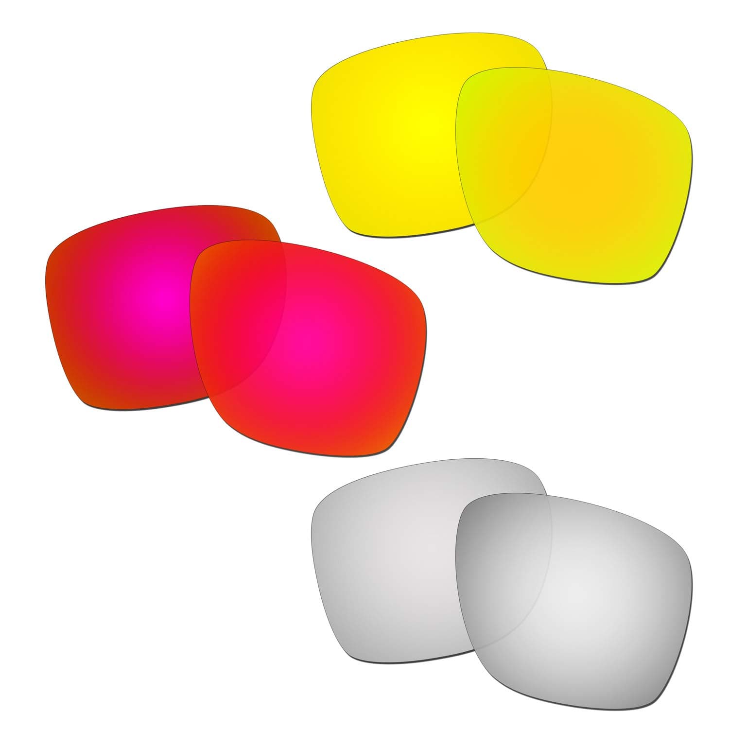 Reinforce Replacement Lenses For Oakley Sliver XL Red/24K Gold/Titanium Sunglasses