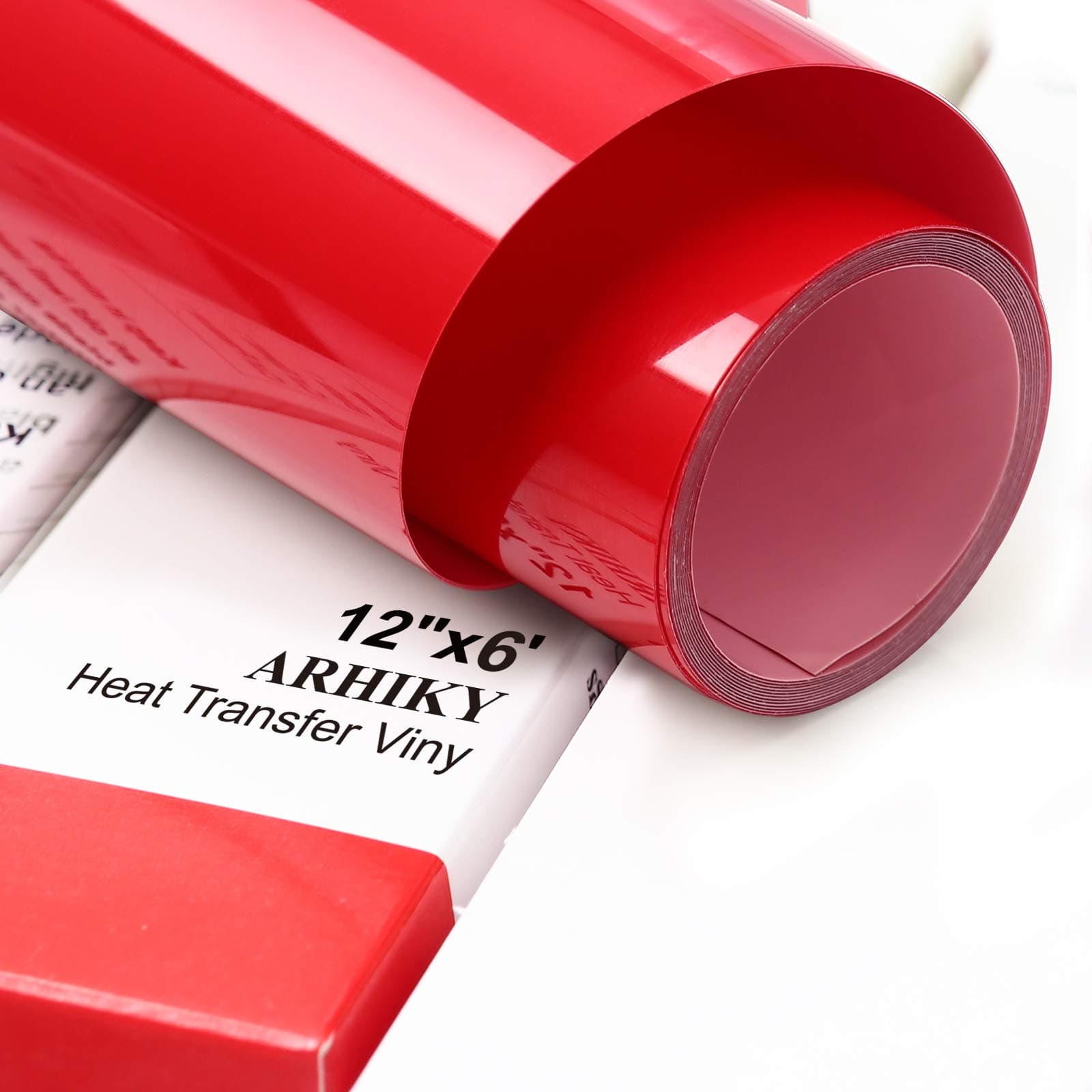 ARHIKY Iron on Heat Transfer Vinyl Roll HTV (12"x6',Red)