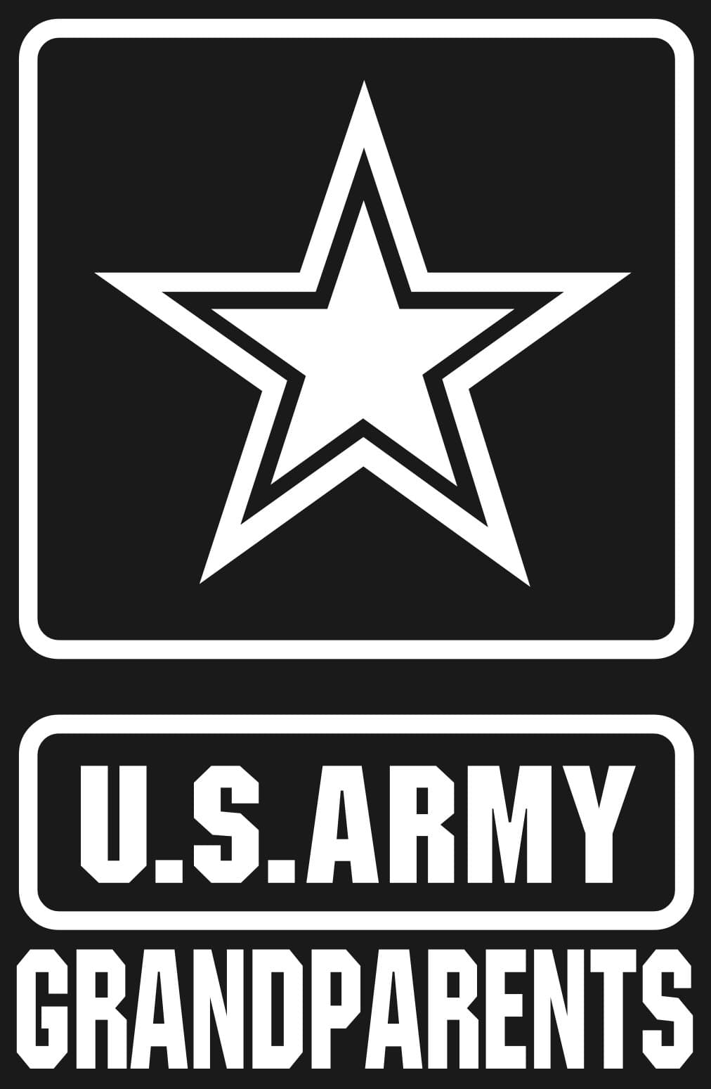 U.S. ARMY GRANDPARENTS STAR Logo white window or bumper sticker