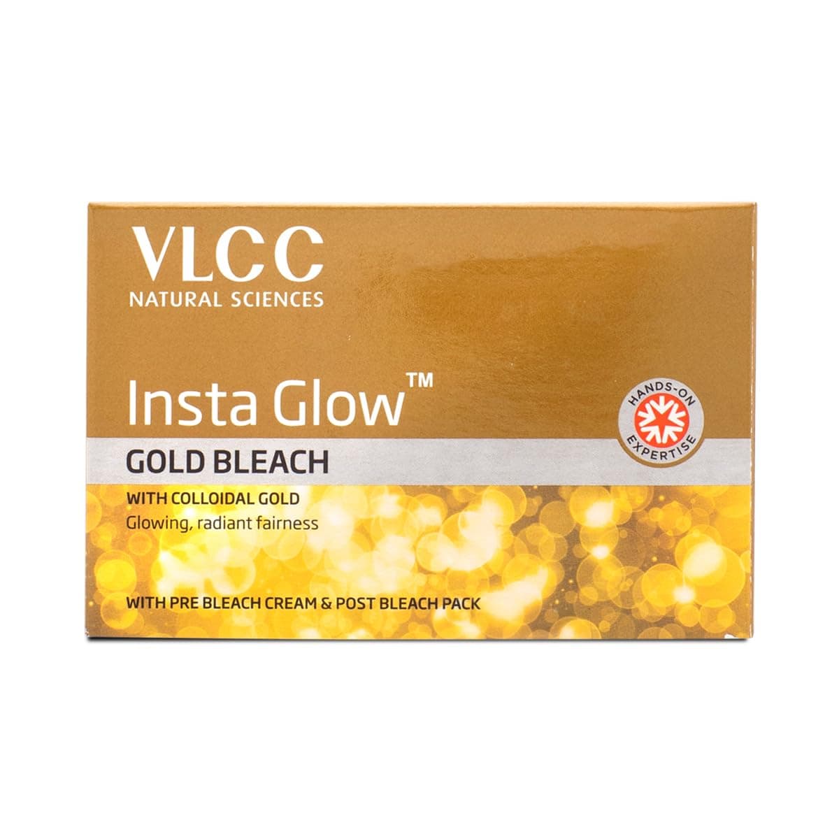 VLCC Insta Glow Gold Bleach 402g Skin Brightening Bleach for Facial Hair, Brightens Complexion