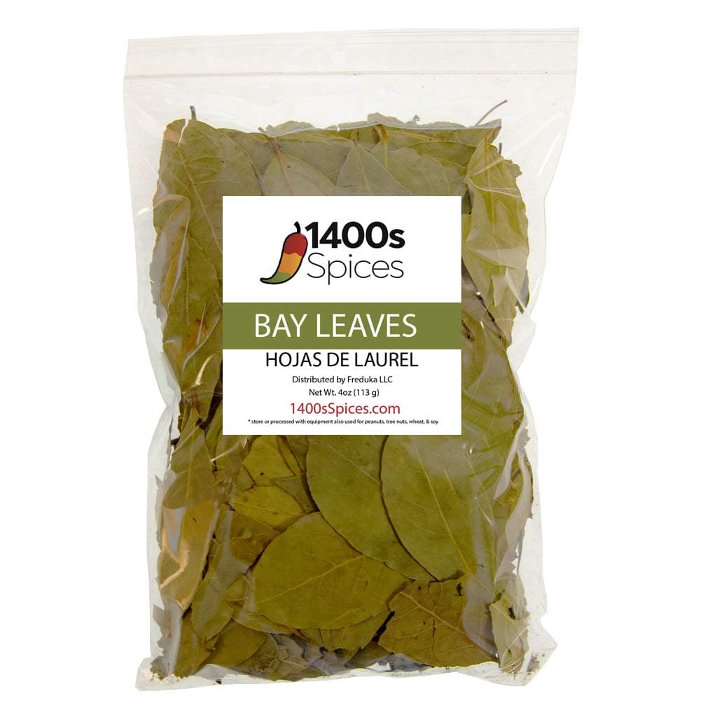 4oz Bay Leaves Semi Selected (whole and broken leaves), Hojas de Laurel, Dried Bay Leaf by 1400s Spices