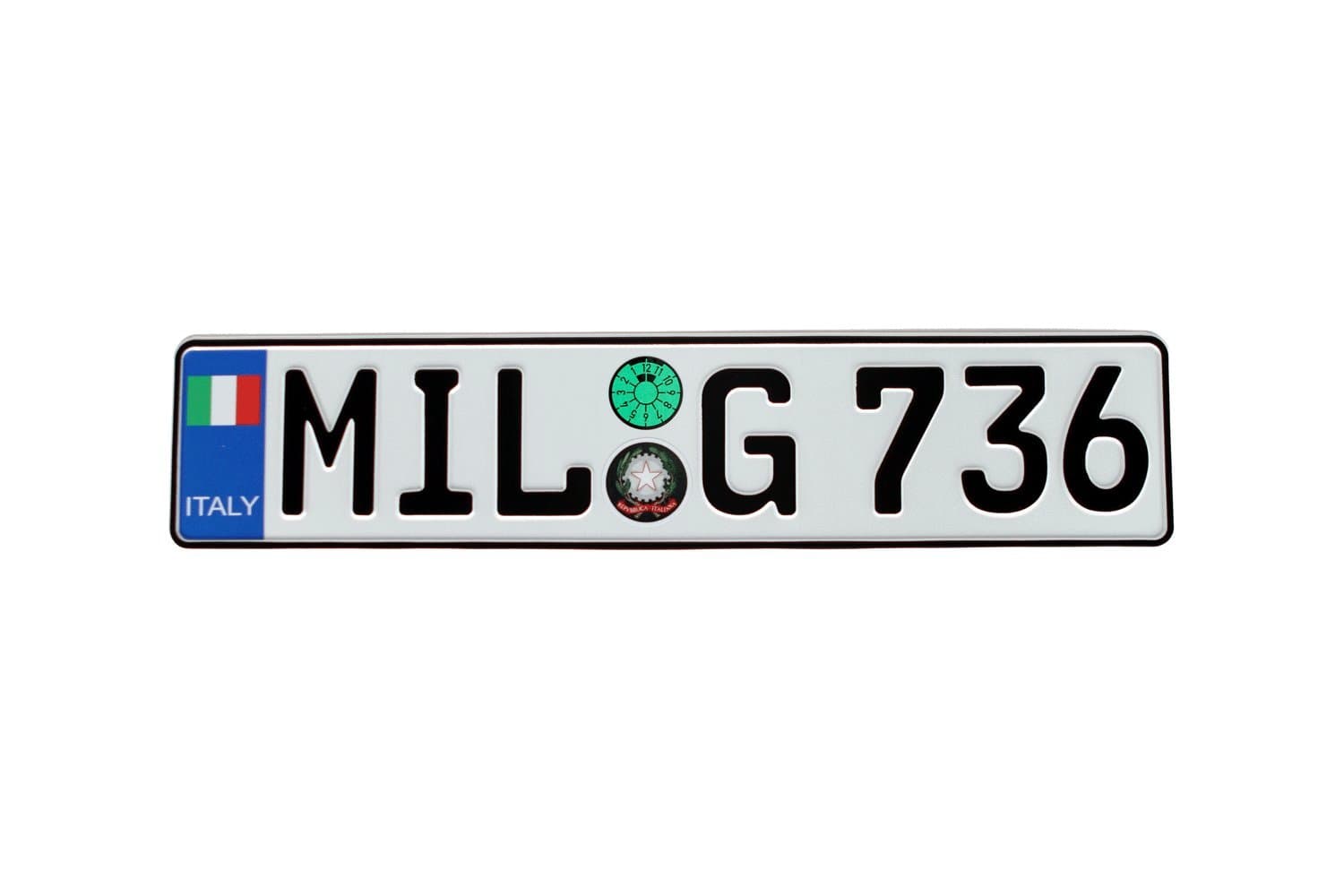 Italy Flag Euro Style Plate with Registration Seals - Random Characters