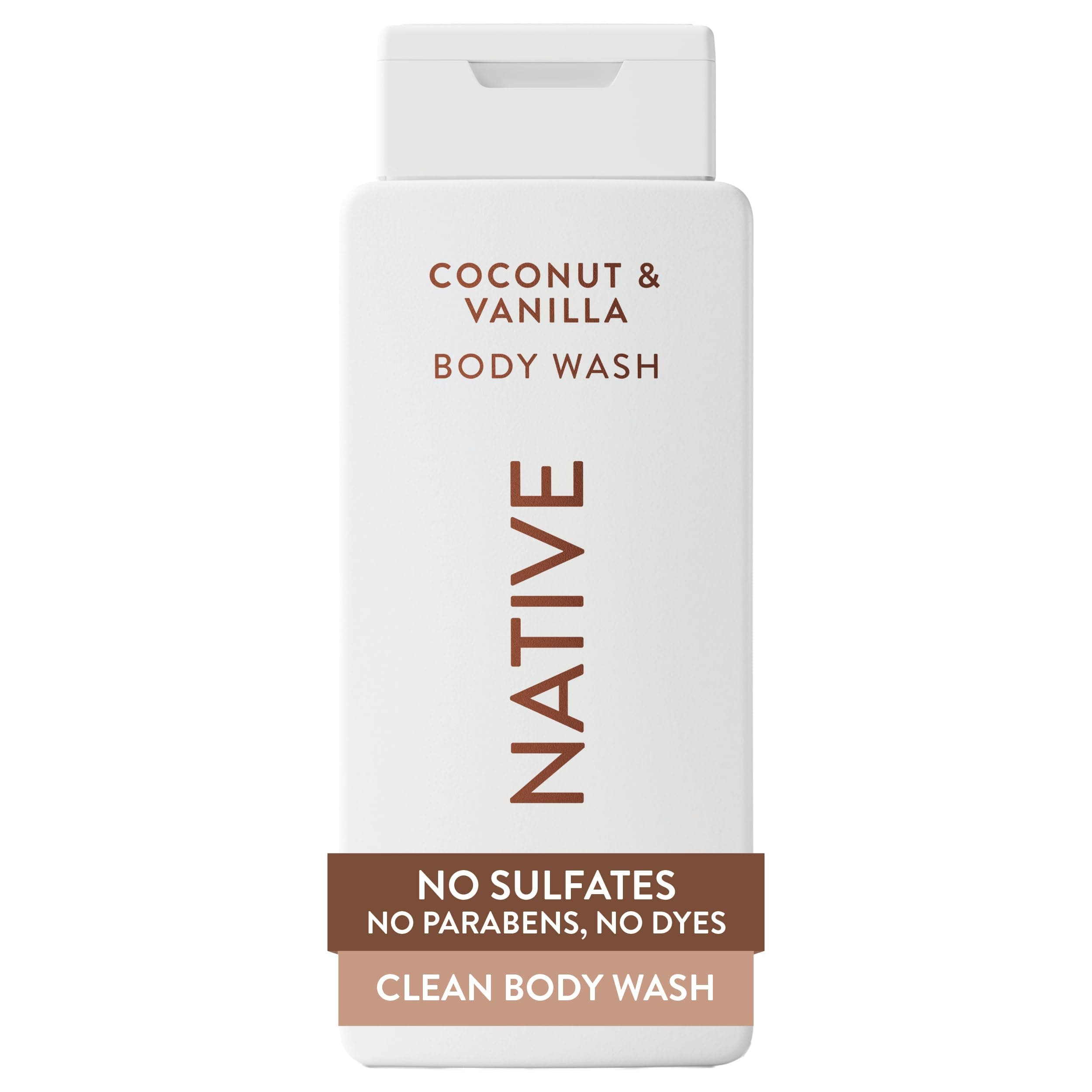 NativeNatural Body Wash for Women, Men, Sulfate and Paraben Free, Dye Free, with Naturally Derived Clean Ingredients Leaving Skin Soft and Hydrating, Coconut & Vanilla 18 oz - 2 Pk