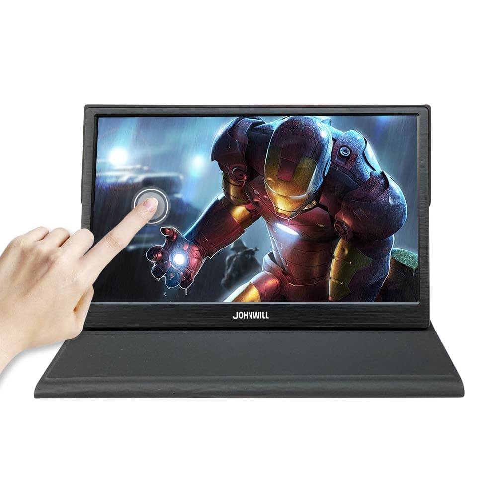 Touch Screen Monitor,JOHNWILL 15.6 Inch Portable Touchscreen Monitor IPS LCD 1920x1080P Monitor HDMI/USB/Speaker for Raspberry Pi PS3 PS4 Xbox 360 Compatible PC Monitors