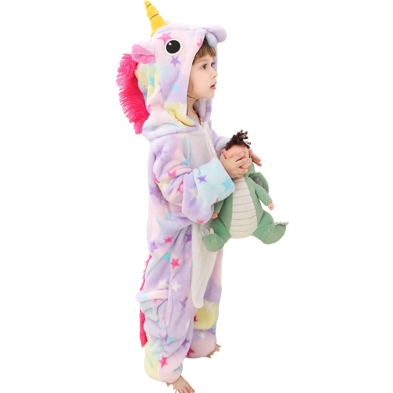MRSZAYAYAGirls Hooded Unicorn Onesie Pyjamas Pajamas Nightwear Sleepsuit Dress Up Snuggly Warm Fleece Toddler to Teenage