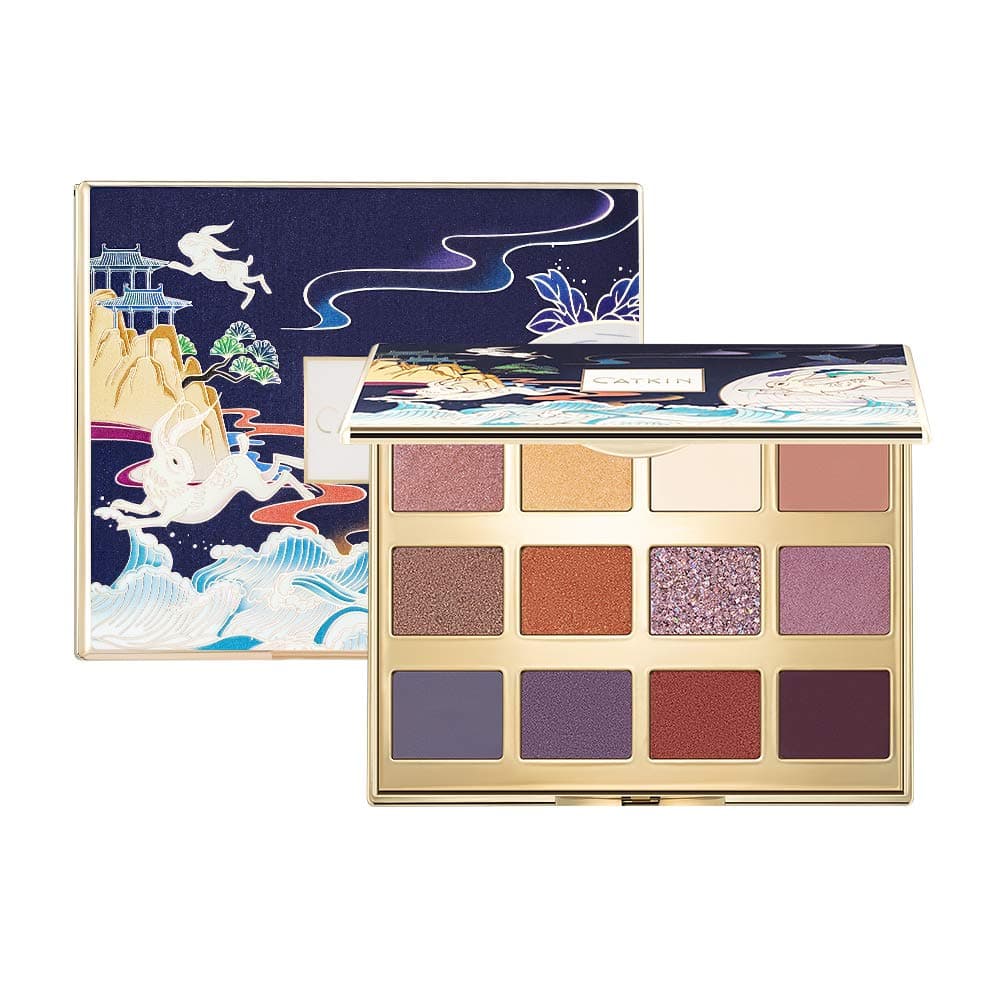 Catkin Eyeshadow Palettes 12 blendable Shades Smooth Long Lasting Eyeshadow Matte and Glitter Eye Makeup Highly Pigmented Makeup Palettes C03