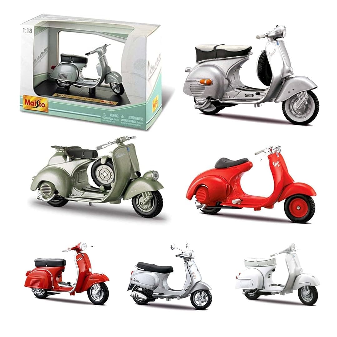 Bburago Maisto France M34540 Vespa Collection Motorcycle-1:18 Scale-Random Model, red