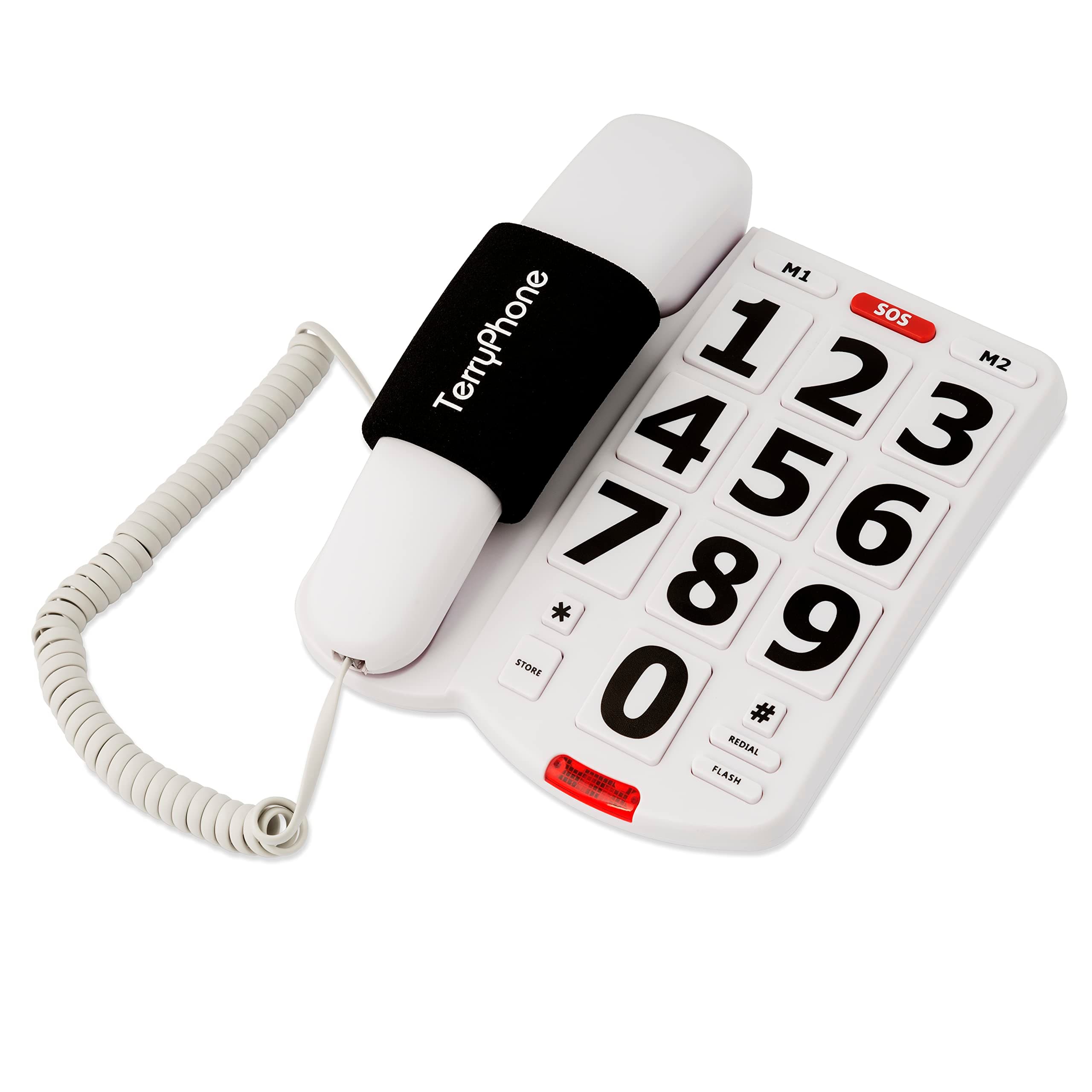Big Button Phone for Seniors - Corded Landline Telephone - Large Buttons and One-Touch Dialling for Visually Impaired - 80 dB Amplified Ringer for Hearing Impaired, Ergonomic Non-Slip Grip