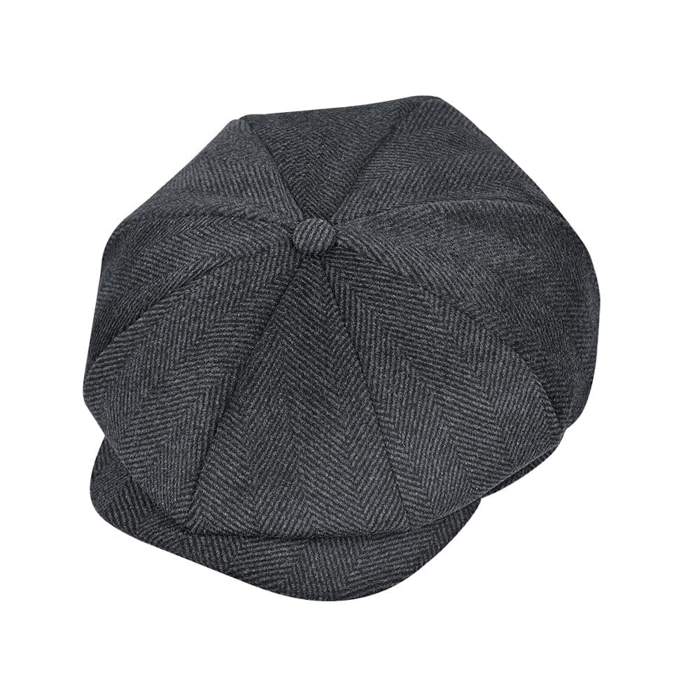 Wool Newsboy Cap for Men Women - Classic Vintage Gatsby Lvy Cabbie Hat Flat Beret Cap Adjustable Size