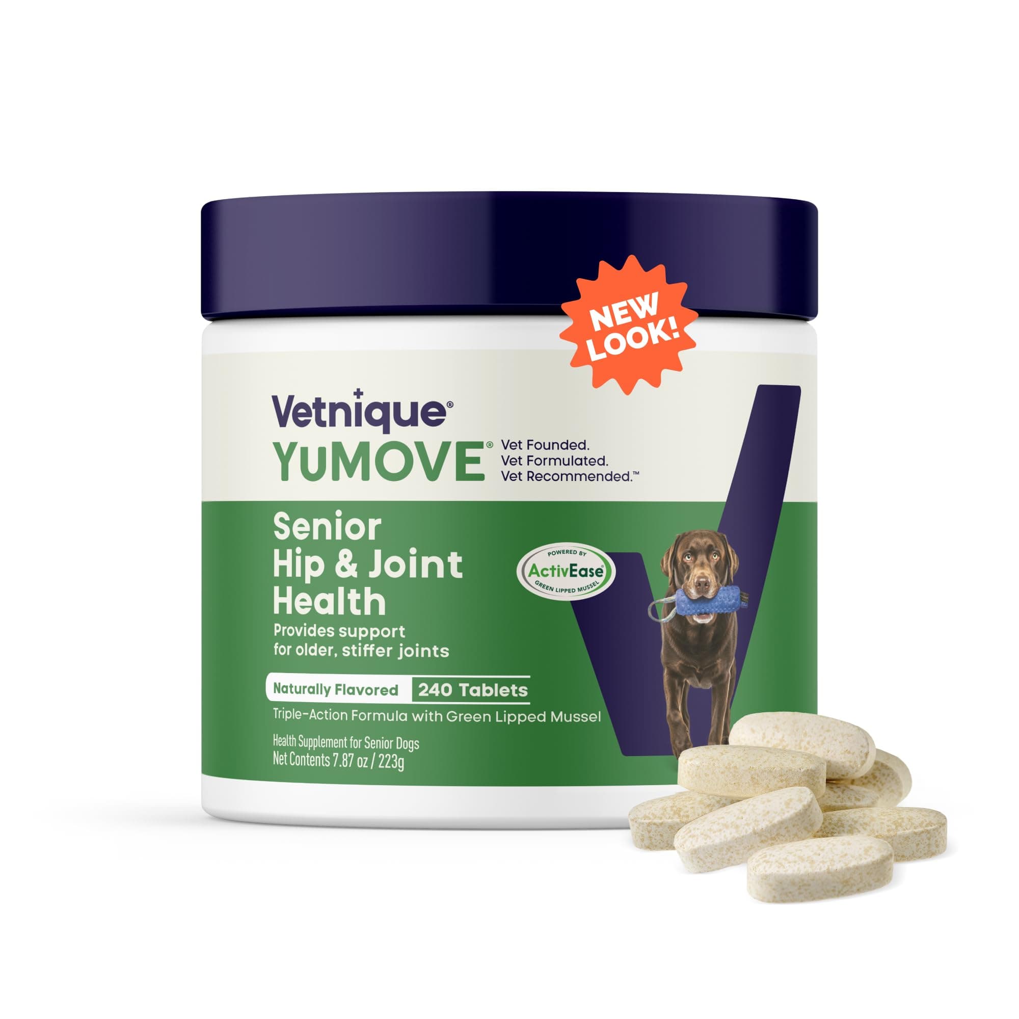 Lintbells | YuMOVE Senior Dog | Higher Strength Hip and Joint Supplement Formulation Designed for Older Dogs | Aged 8+ | 240 Tablets