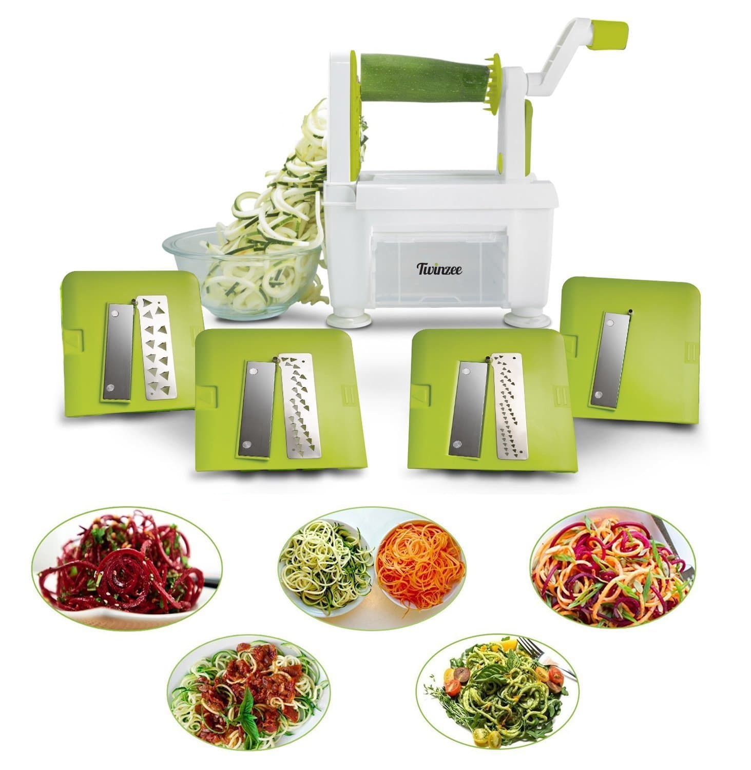 MILcea 3 in 1 Upgraded Stainless Steel Mandolin Slicer Adjustable Kitchen, White, 24,1 x 14,5 x 14,5 cm