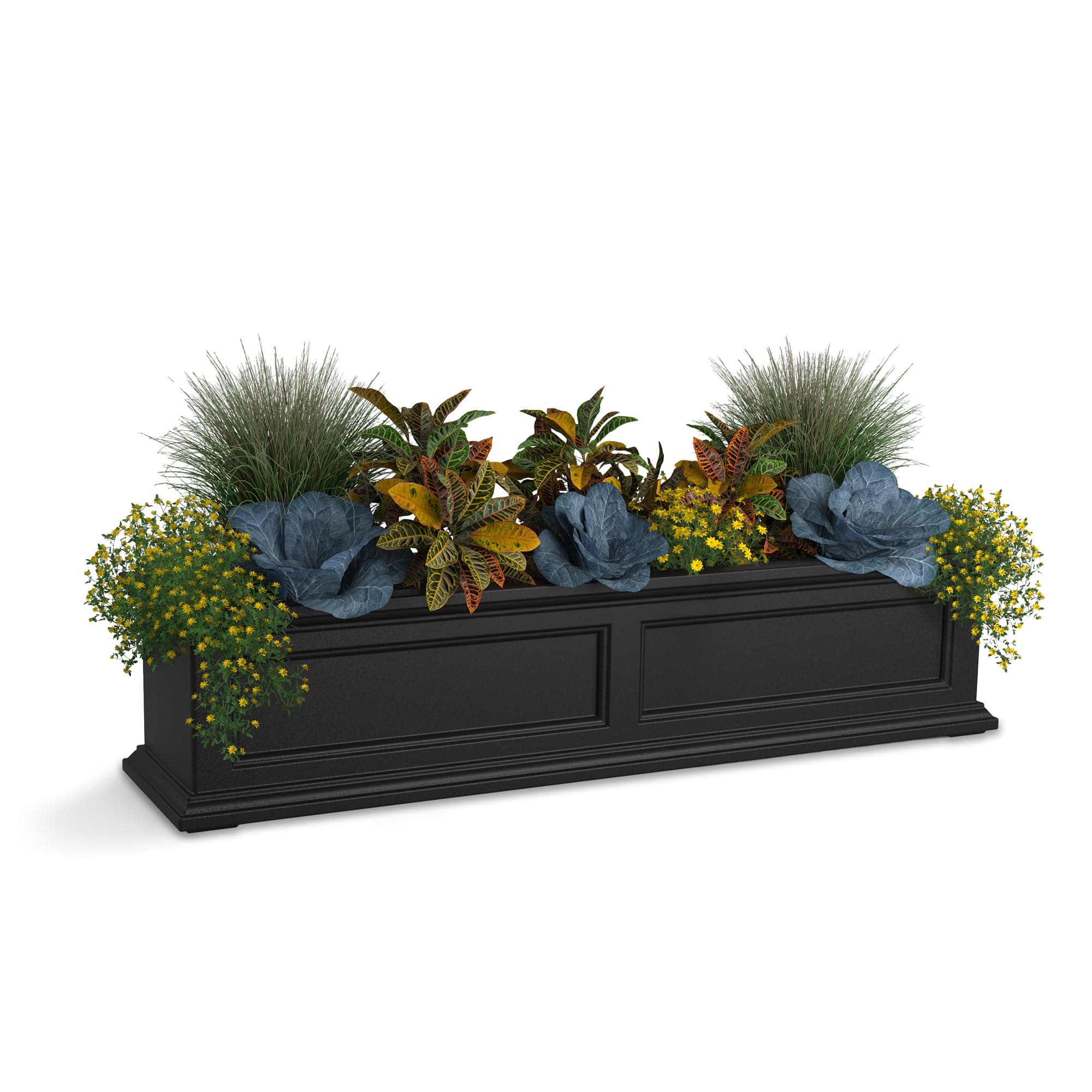 Mayne Fairfield 4-Foot Window Box – Self-Watering, Weather-Resistant Planter for Flowers – Durable Design for Outdoor Use, Perfect for Windows
