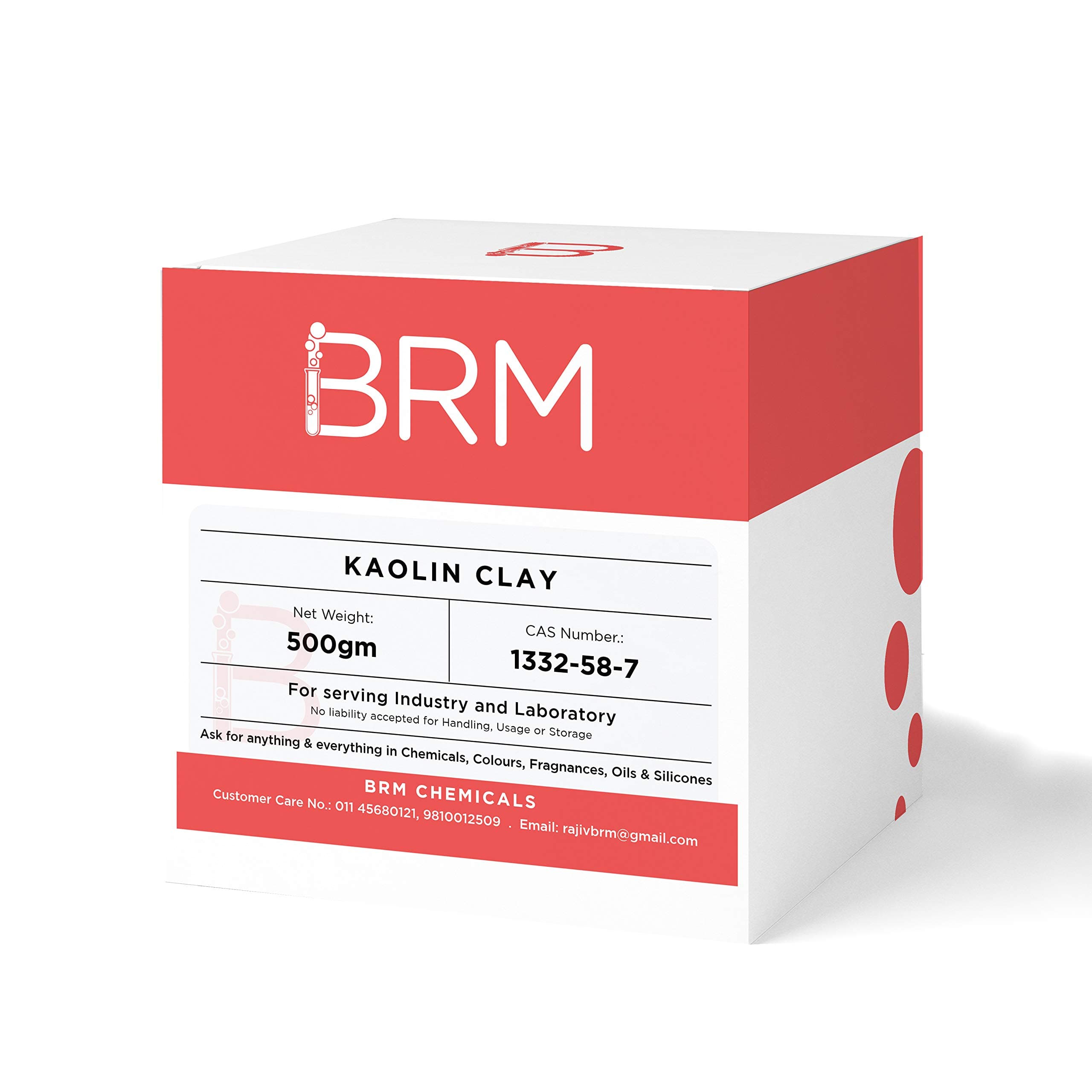 BRM Herbals Kaolin Clay Powder - 500 Grams Bulk For Facemasks, DIY Beauty Products, Make Up, Cosmetics, Soap Making & Personal Care For Face, Hair, Body