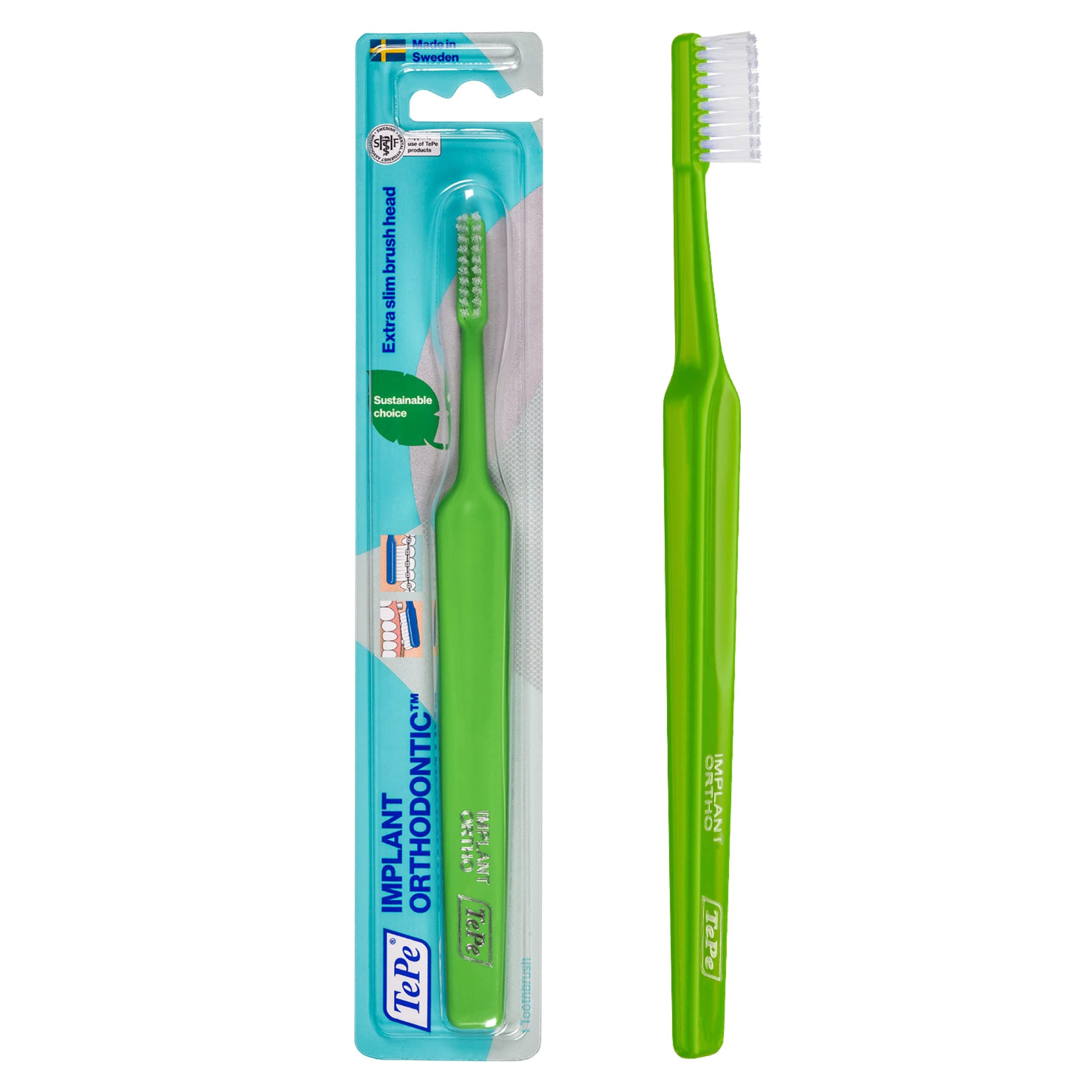 TePe Implant Orthodontic Soft Toothbrush – Extra Narrow Brush Head Thin Neck 1Pk