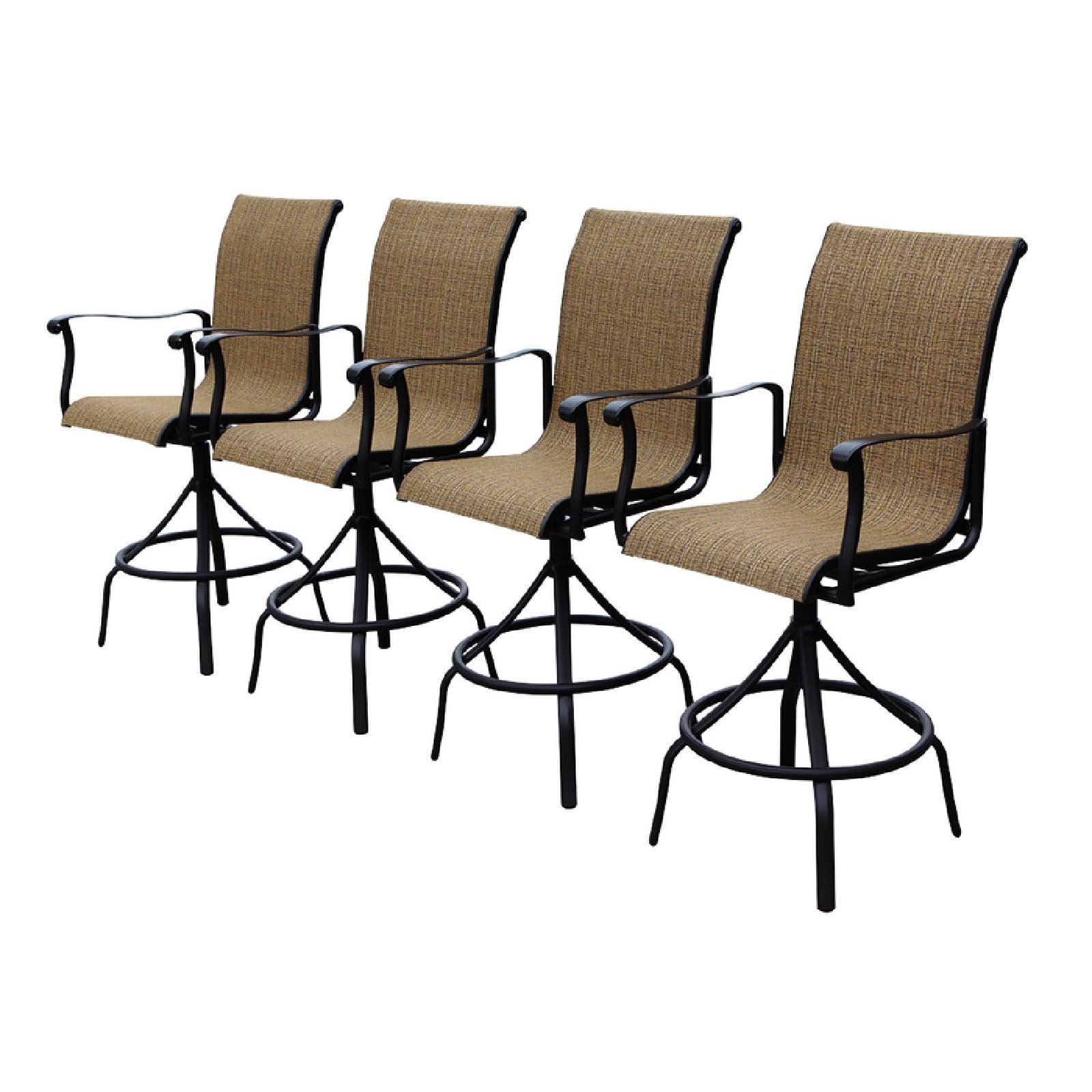 4 Outdoor Slingback Swivel Bar Stools Perfect for entertaining outside on the deck or patio