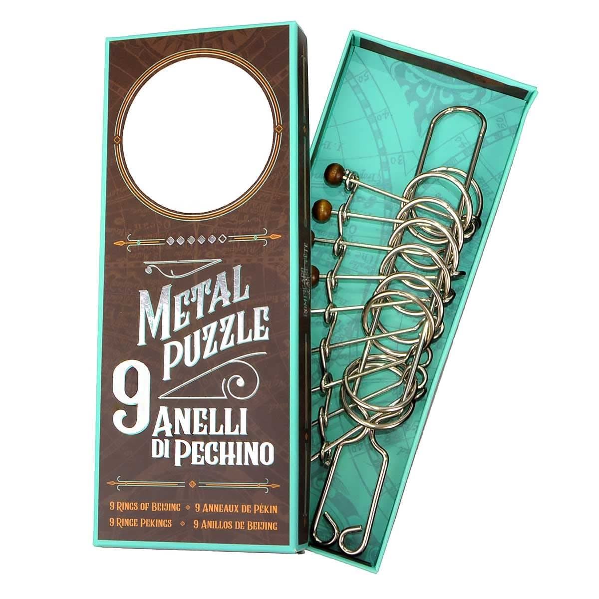 Logica Puzzles Art. 9 Ring of Beijing - Metal Brain Teaser - Difficulty 5/6 Incredible - Travel Collection