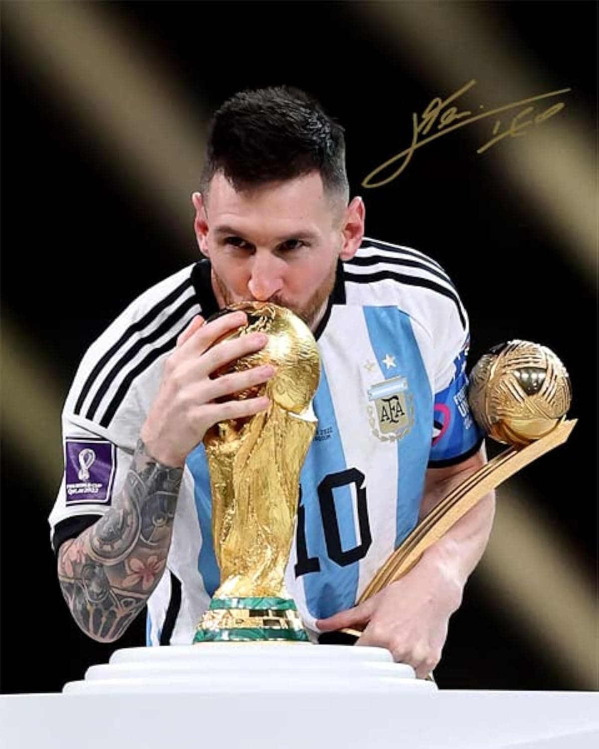 Ikonic Fotohaus Lionel Messi Argentina Goat Signed Photo Autograph Print Wall Art Home Decor