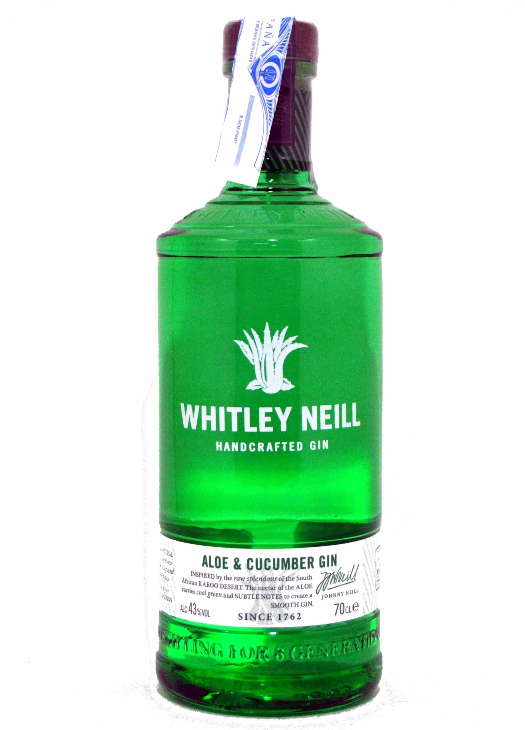 Whitley Neill Hand Crafted Aloe and Cucumber 43 Percent Abv Gin, 70 cl