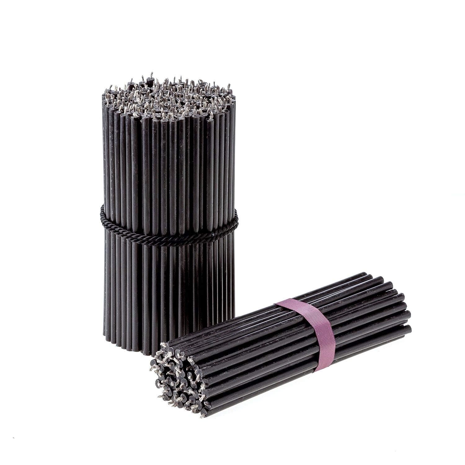 Danilovo 薄型テーパー蜜蝋キャンドル - 蜂蜜の香りの装飾キャンドル 誕生日の装飾や教会の祈りに最適 - ブラック ドリップフリー トール&スモークレス 50個パック 6.3 x 0.2インチ