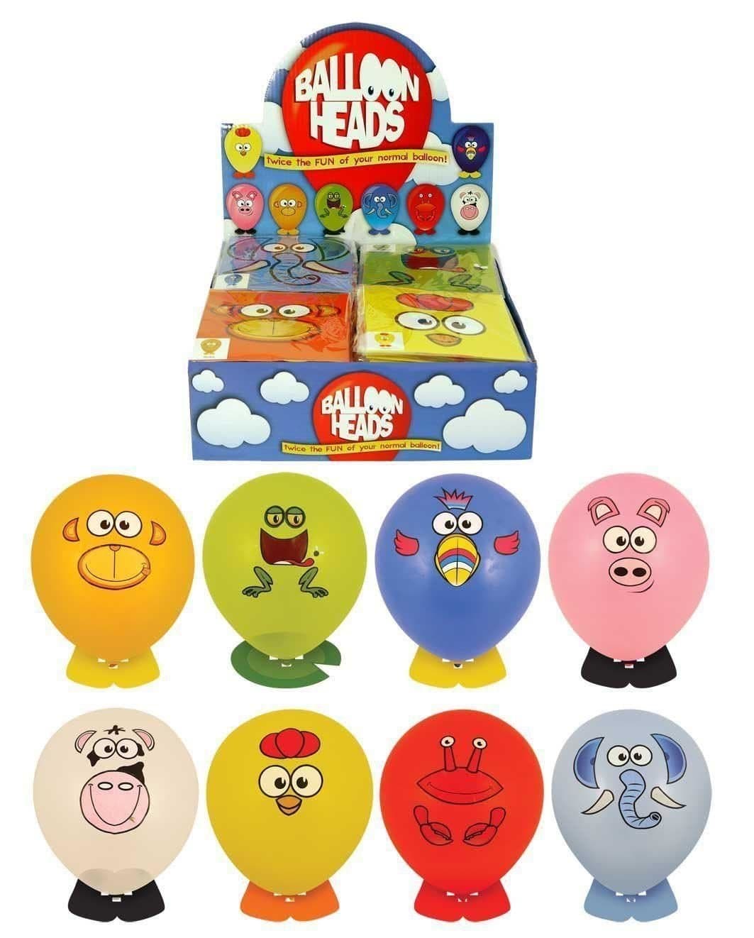 Henbrandt Party Balloons Balloon animal funny face heads with stickers and animal feet party bag filler pack of 8