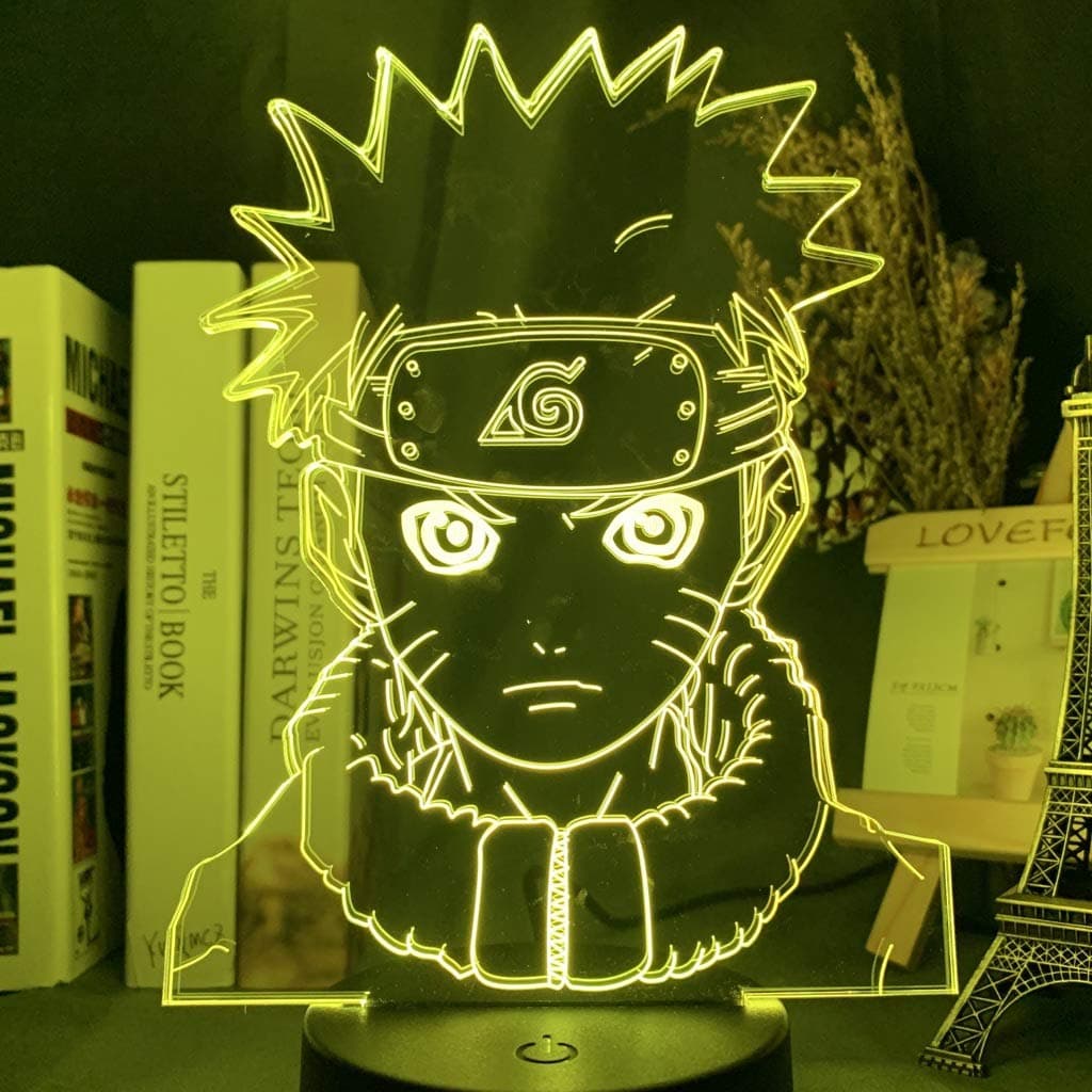 3D LED Baby Night Light Naruto Konoha Colorful Nightlight for Child Bedroom Decorative Light Led Touch Remote Table Lamp Anime Birthday Christmas Gift for Children Kids Home Decor