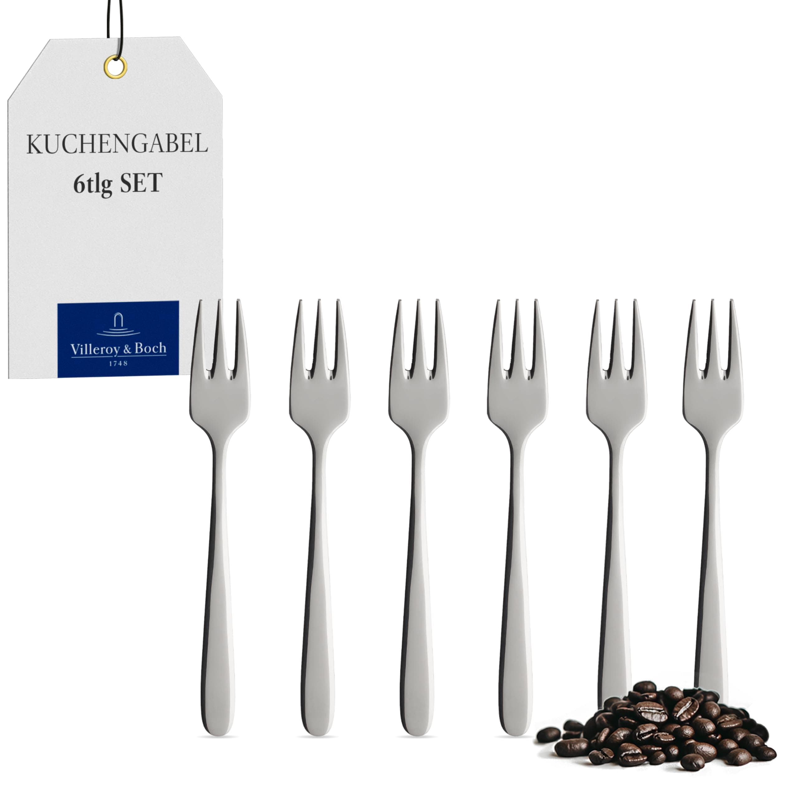 Villeroy & Boch 1264039600 147 mm Cutlery Daily Line Pastry Fork, Set of 6, Stainless_Steel
