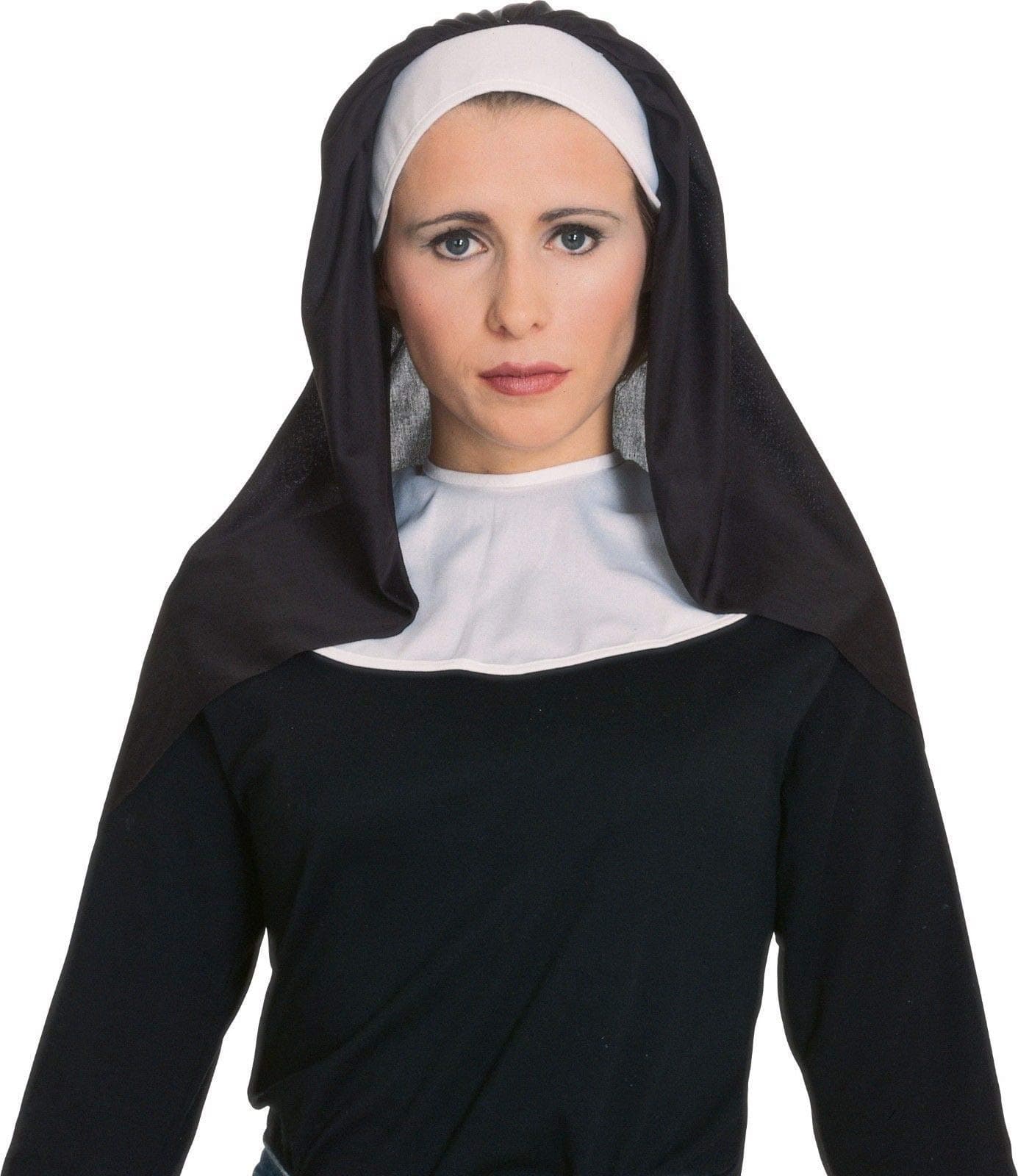 Zac's Alter Ego Womens/Ladies Costume Party Halloween Nun Headpiece And Collar Accessories Set
