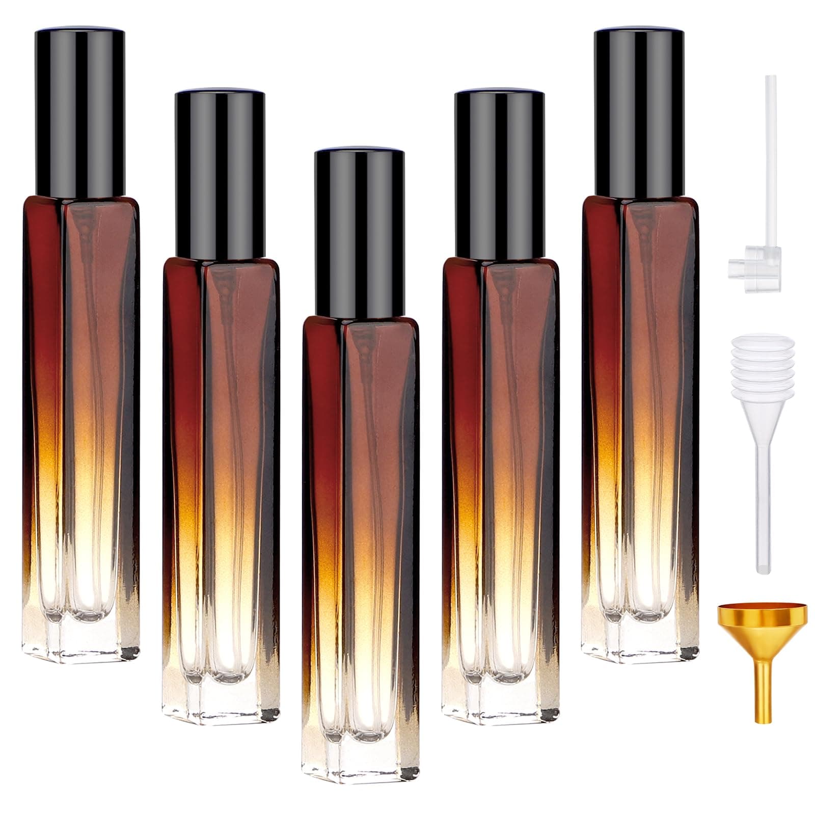 Segbeauty 10ML Travel Cologne Sprayer, 5 Packs Refillable Atomizer Spray Bottle for Perfume, Empty Mini Glass Perfume Bottle Fine Mist Dispenser, Portable Leak-proof Sample Bottles for Travel Outgoing