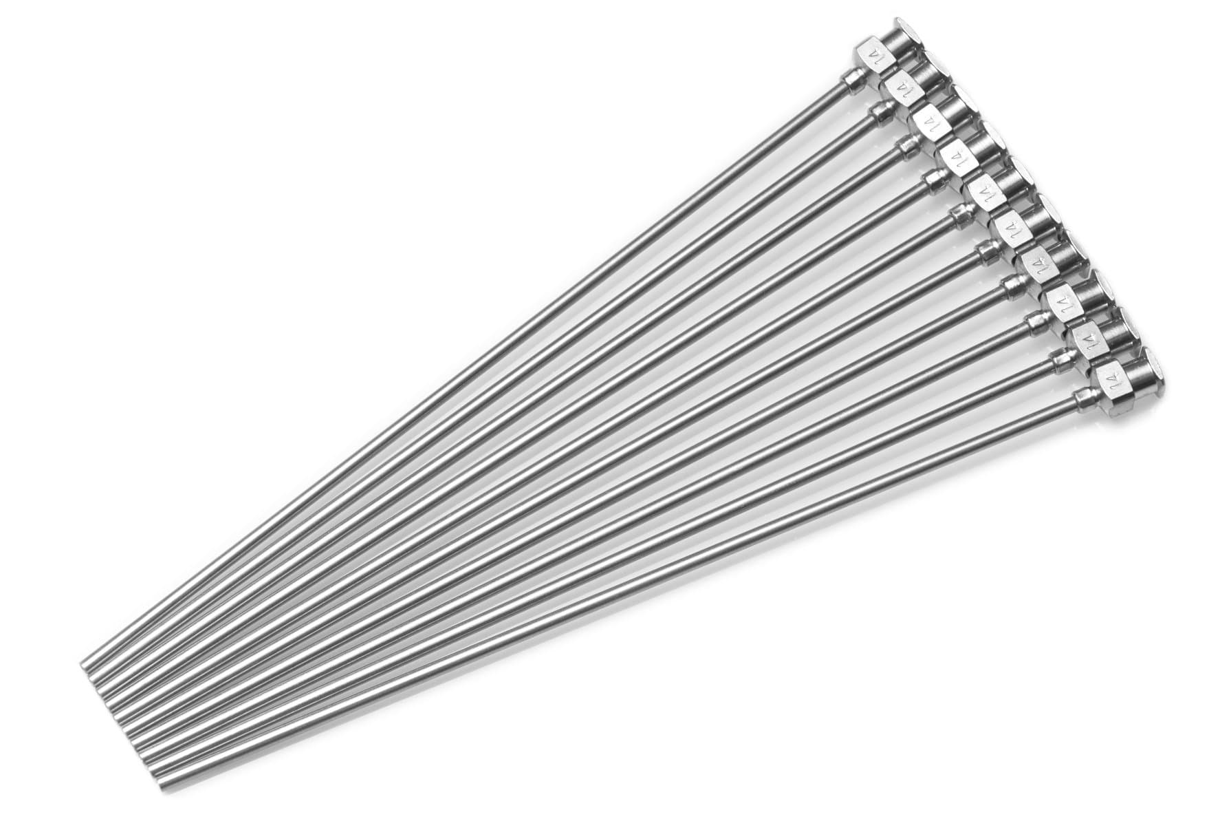 10 Pack - Dispensing Needle 14G x 5" - Blunt Tip, Luer Lock, All Metal (Stainless Steel)