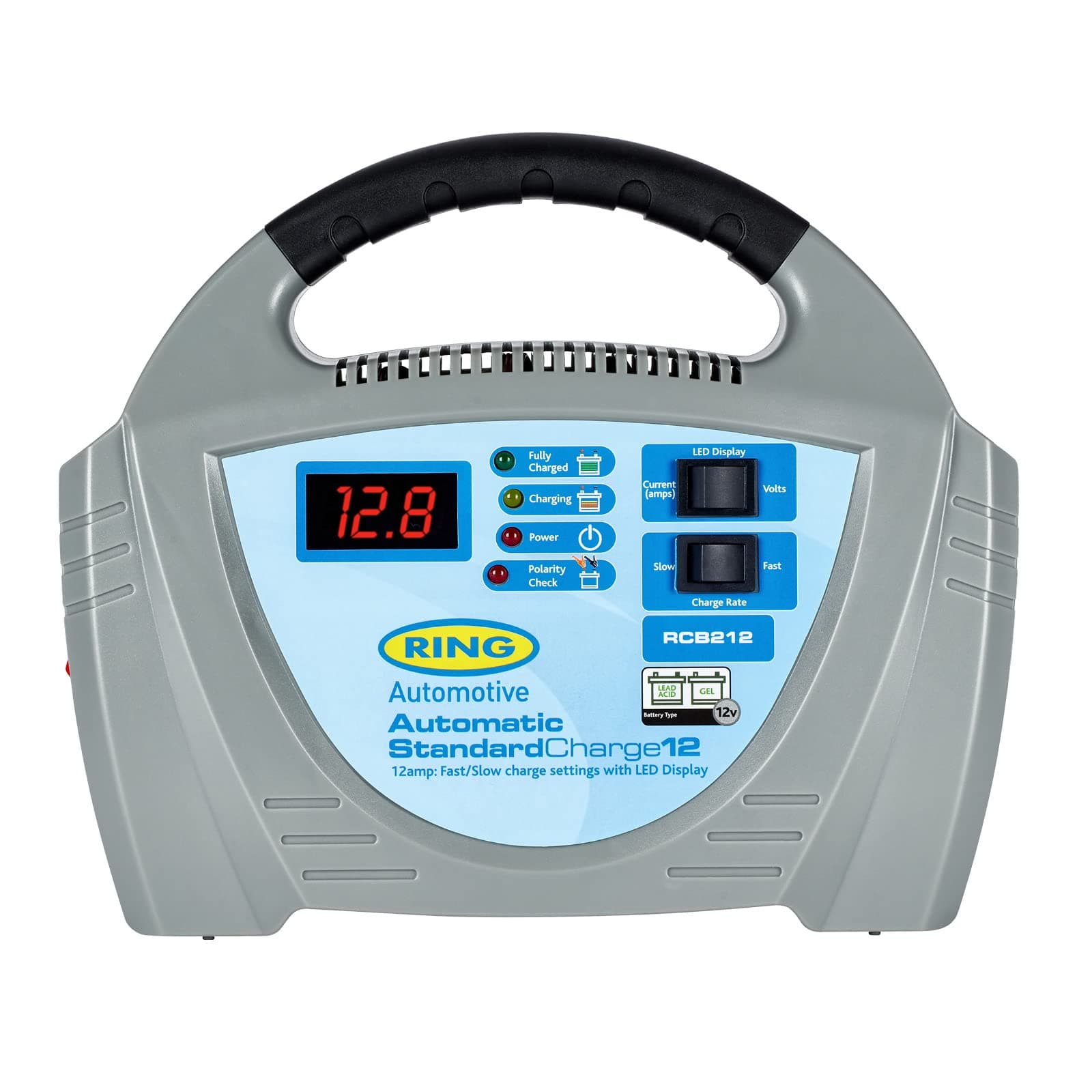 Ring RCB212, 12A Battery Charger, 12V Lead Acid and Gel Batteries, Vehicles up to 3.0L