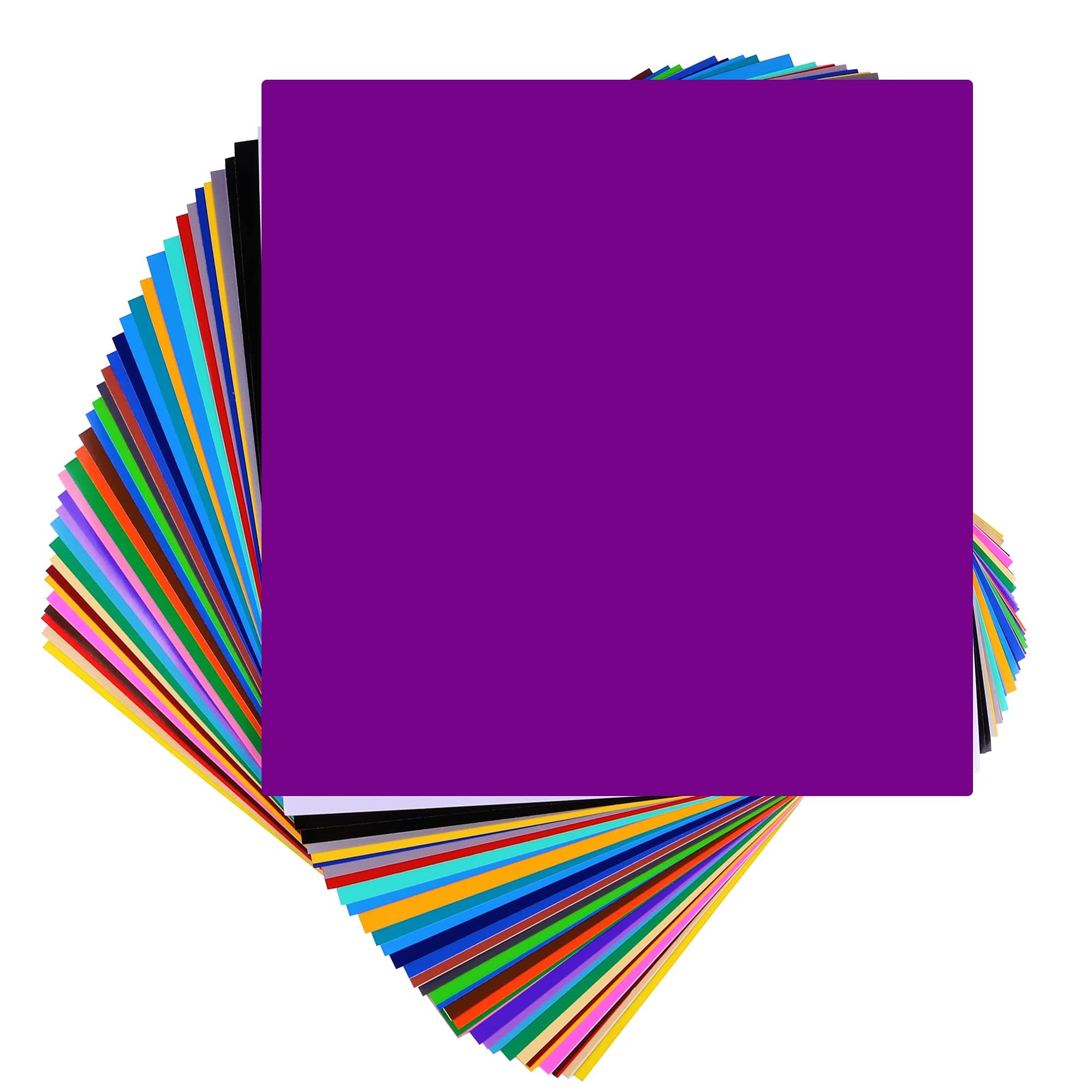 12”x12” Permanent Adhesive Vinyl Sheets. Assorted Colors Pack of 45 Sheets.