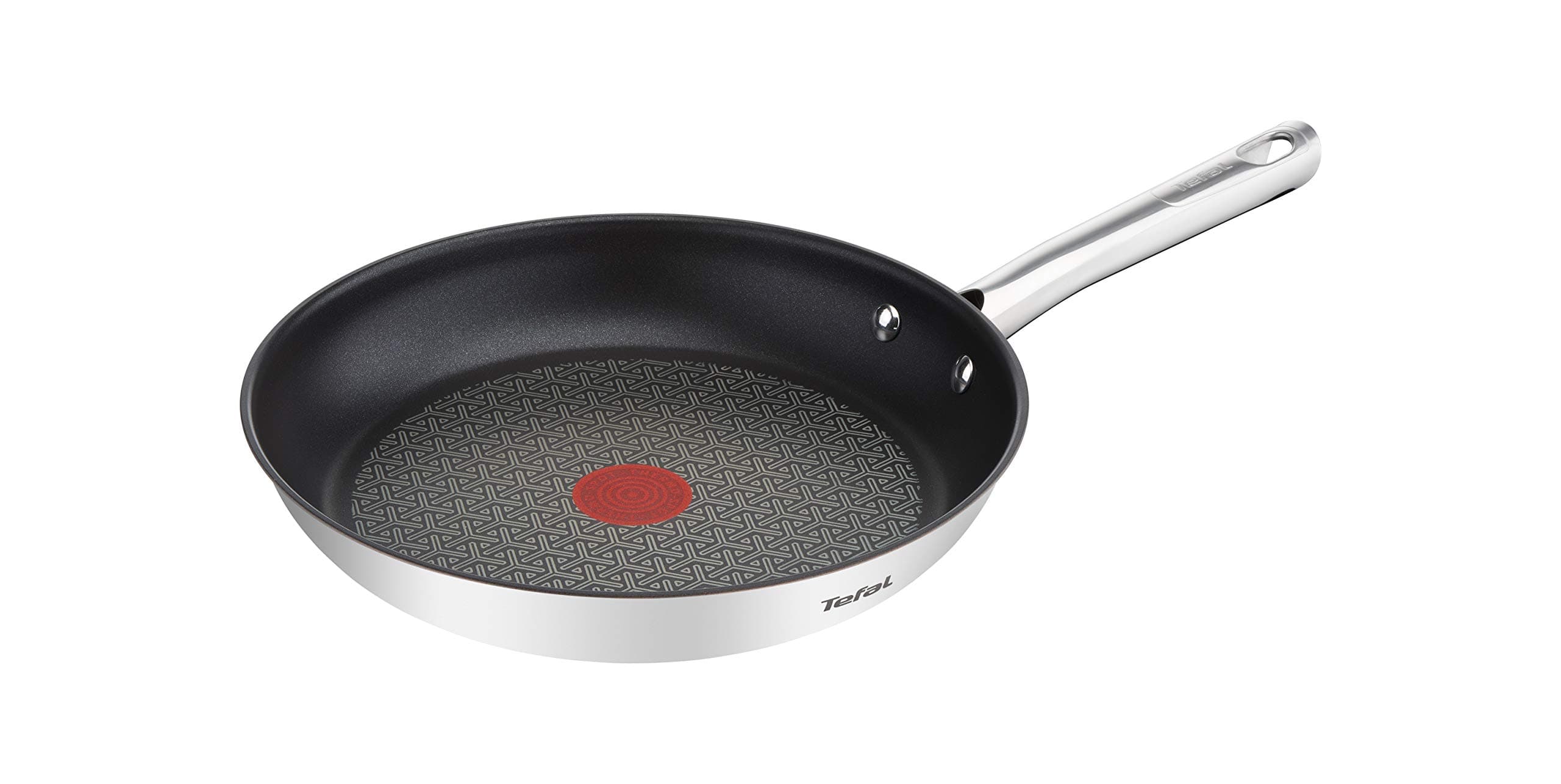 Duetto Pan A70404 | 24 cm | Safe Non-Stick Coating | Temperature Indicator Thermo-Spot | Healthy Cooking | Stainless Steel Cookware | Cooking and Searing | Induction