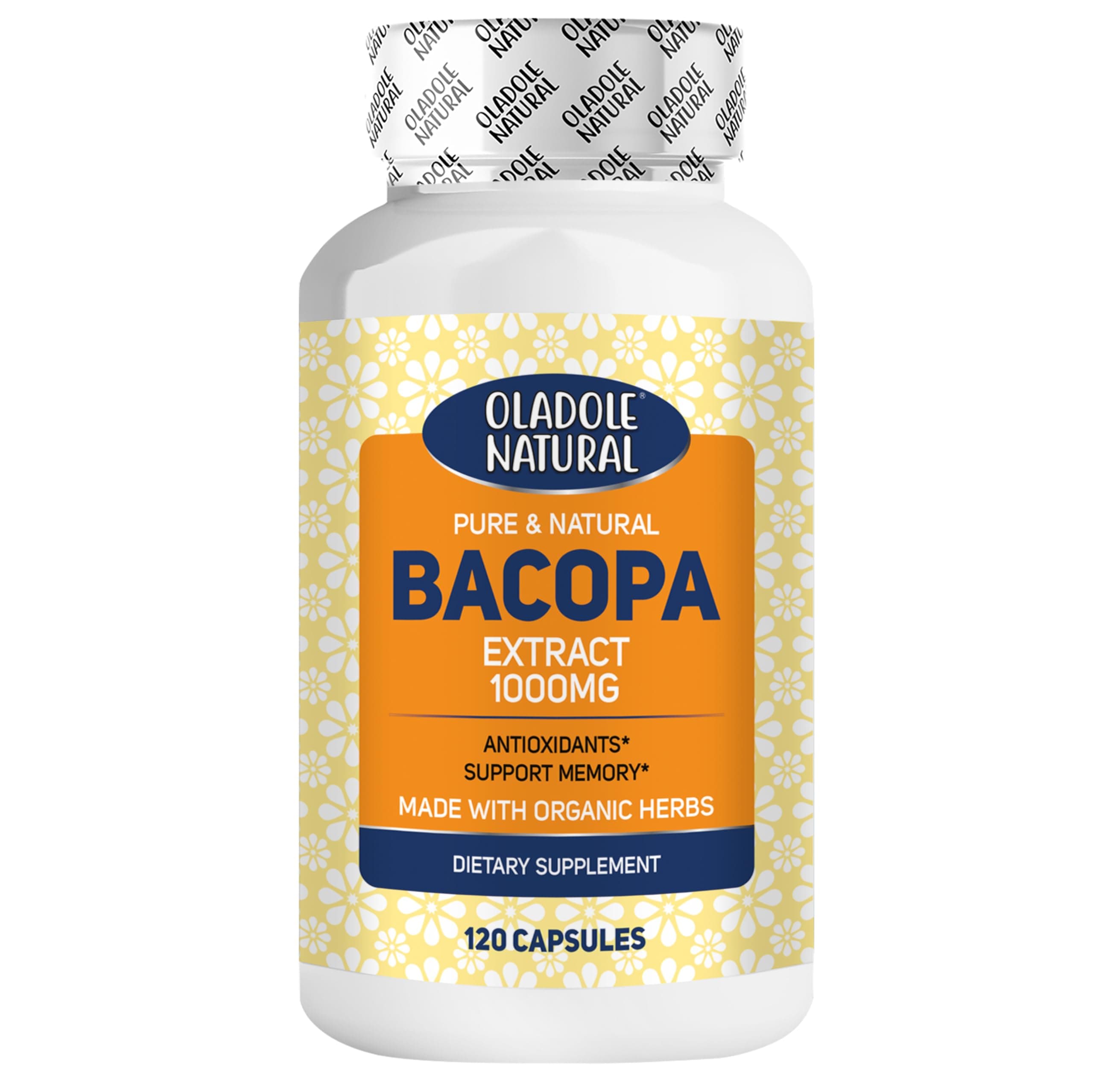 Bacopa Extract 1000mg- 120 Capsules | Supports Cognitive Support, Memory Enhancement, Stress Relief, Focus & Mental Clarity, Antioxidant | Premium Brain Health | Non-GMO