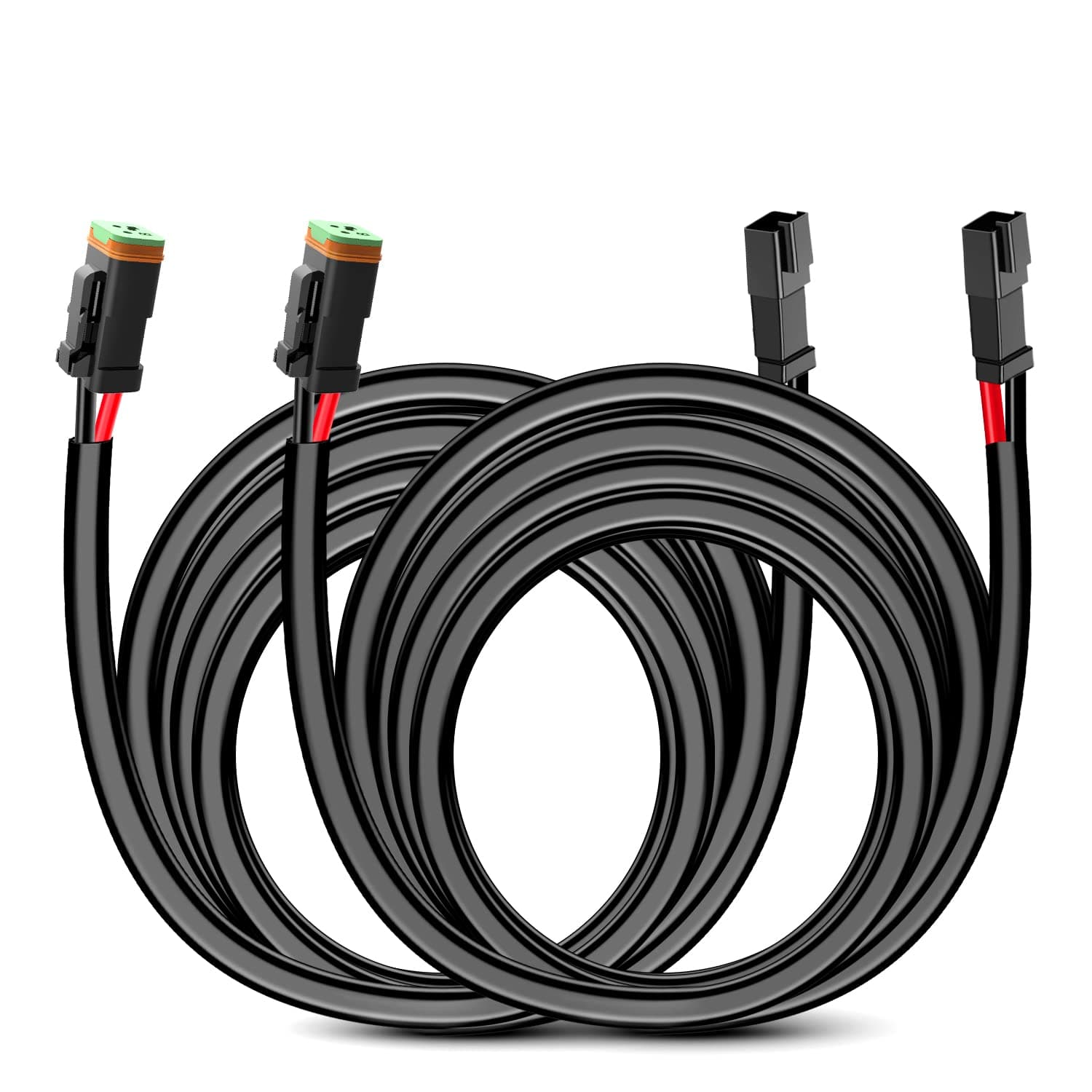 Nilight 2PCS 16AWG 10 Feet Wiring Harness Extension Kit, Extended Plug and Play 2-pin Socket DT Connector Wire Cord for Offroad LED Light Bar Work Light Led Pod Driving Fog Boat Light, 2 Year Warranty