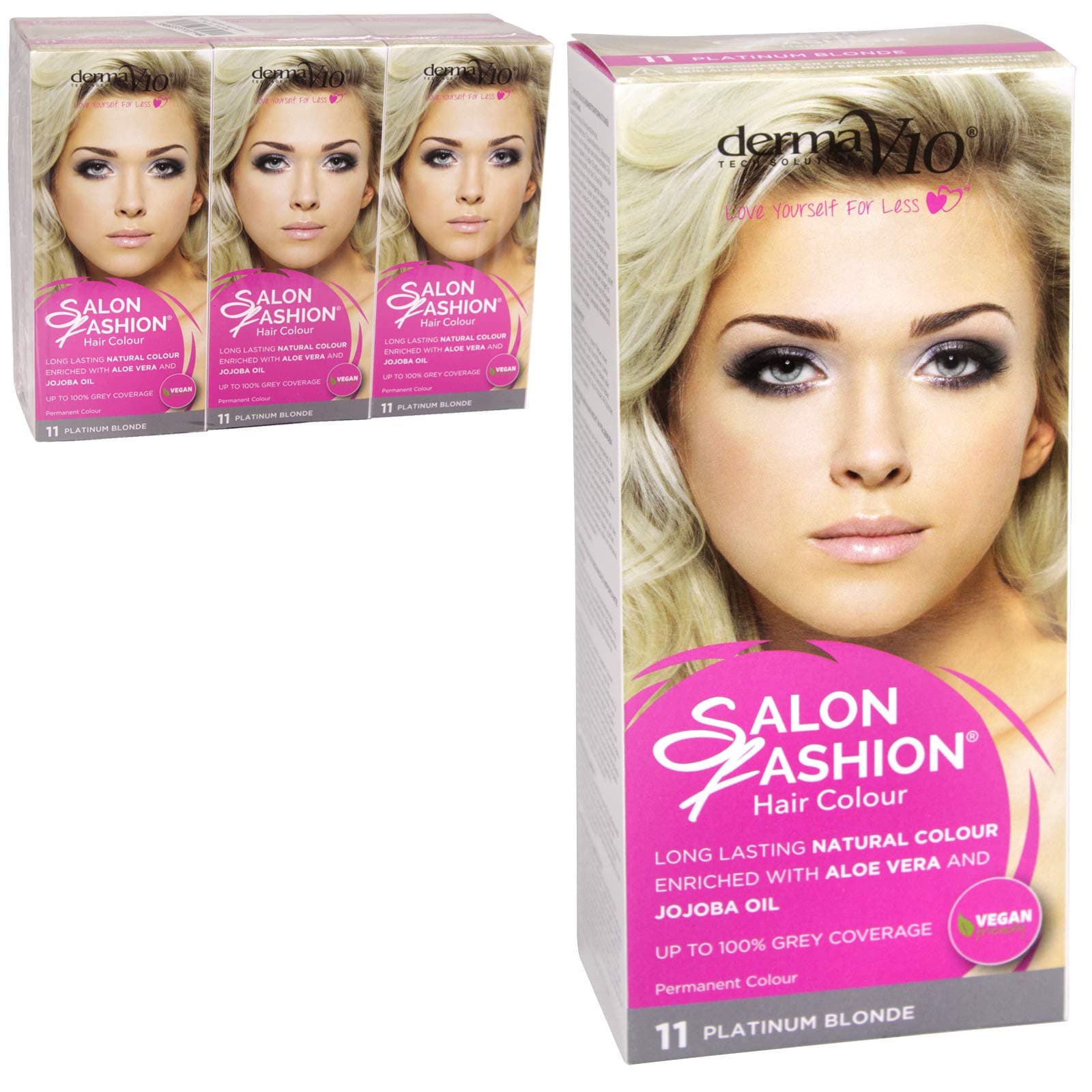 Derma V10 Salon Fashion Hair Colour Platinum BLND, Grey