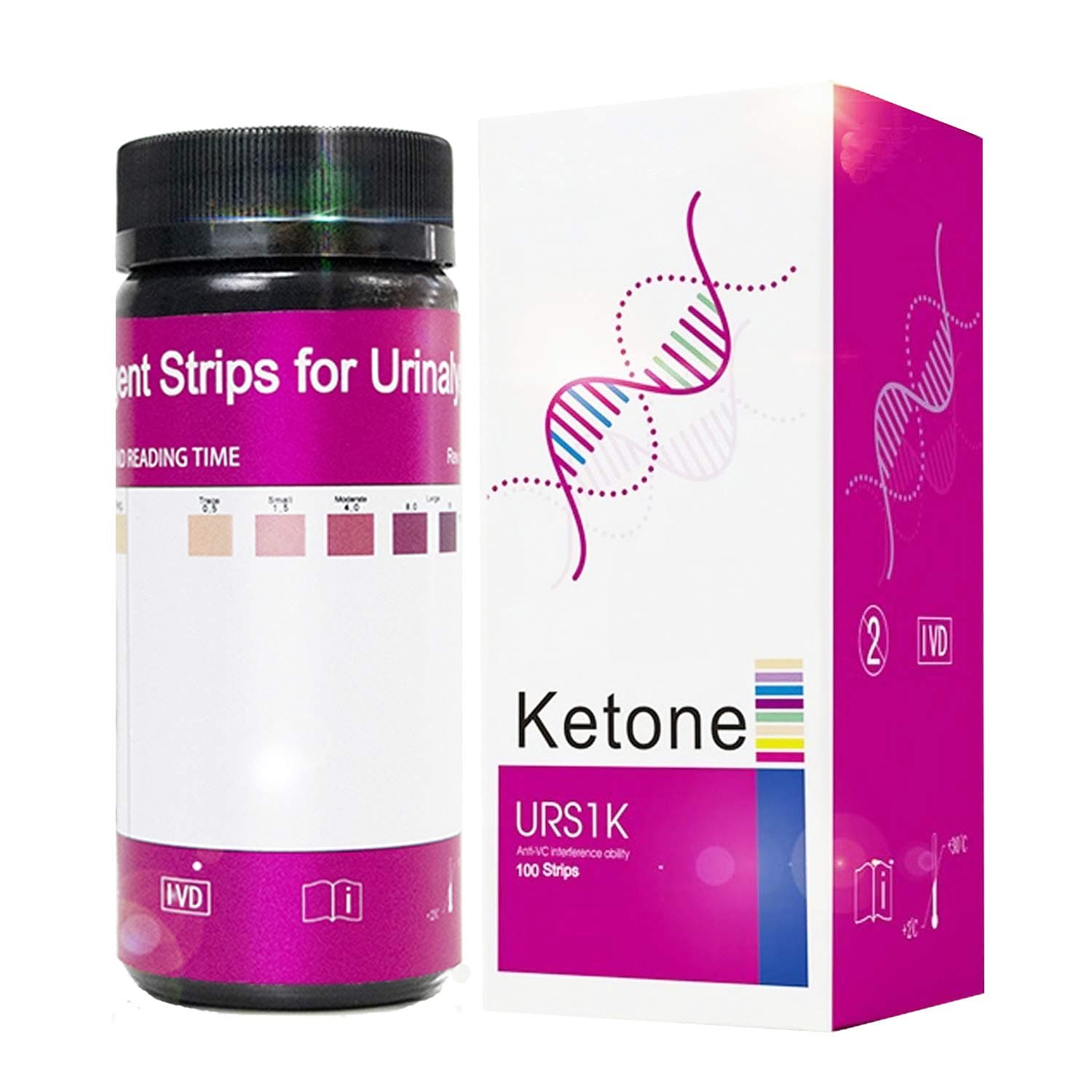 VigorFull Ketone Test Strips Keto Strips for Ketogenic Diets, Low carb, Household Keto Testing, Atkins&Paleo Diets, with Anti-VC Ability 100 Ketosis Strips FDA Approved