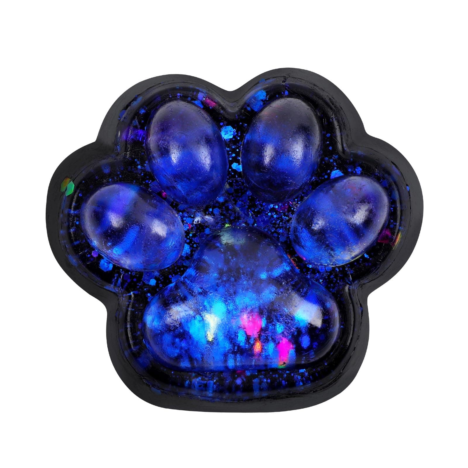 Cat Paw Squeeze Toy, Starry Sky Cat Paw Squish Toys Fun Squishy Pinch Taba Toy Fufu Kitty Paw Relaxing Stress Toy Kawaii Paw Fidget Toys for Kids Adults Halloween Easter Party Favors (Dazzling Blue)