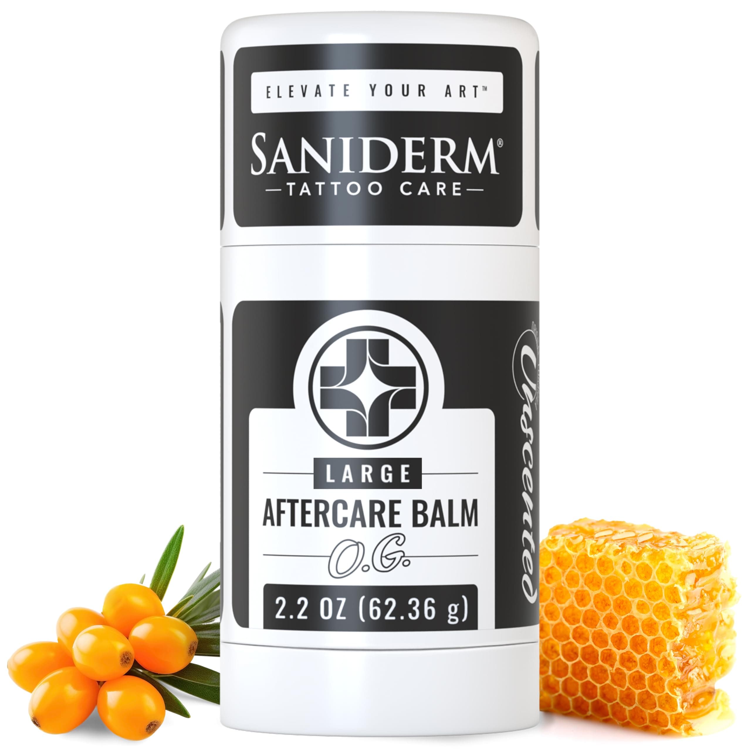Saniderm Original Tattoo Aftercare Balm - Large (2.2 oz) – Petroleum-Free, Fragrance-Free Natural Tattoo Moisturizer Made with Hydrating Shea Butter – Heals New Tattoos, Rejuvenates Old Tattoos
