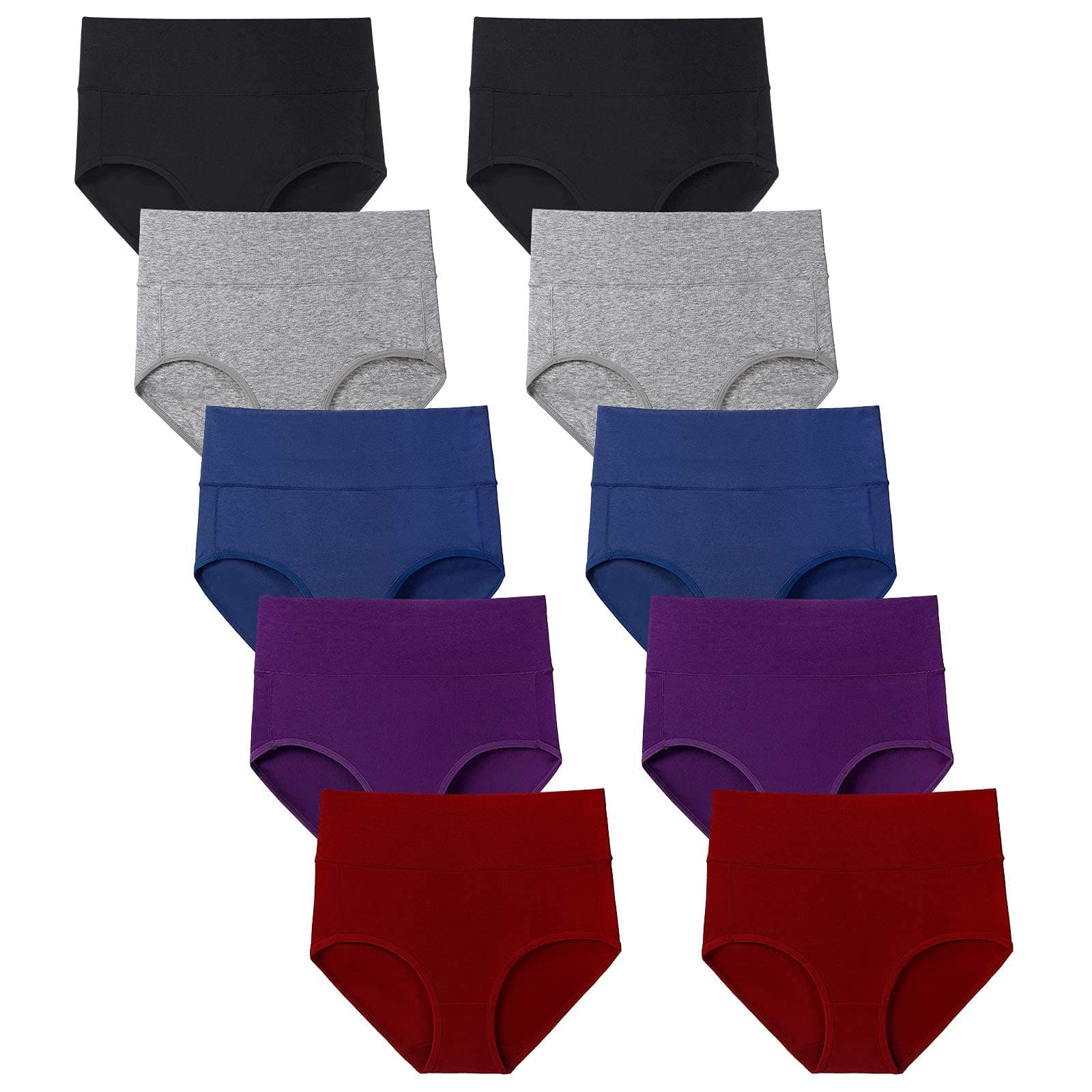 Annenmy Women's High Waist Cotton Underwear Soft Brief Panties Regular and Plus Size