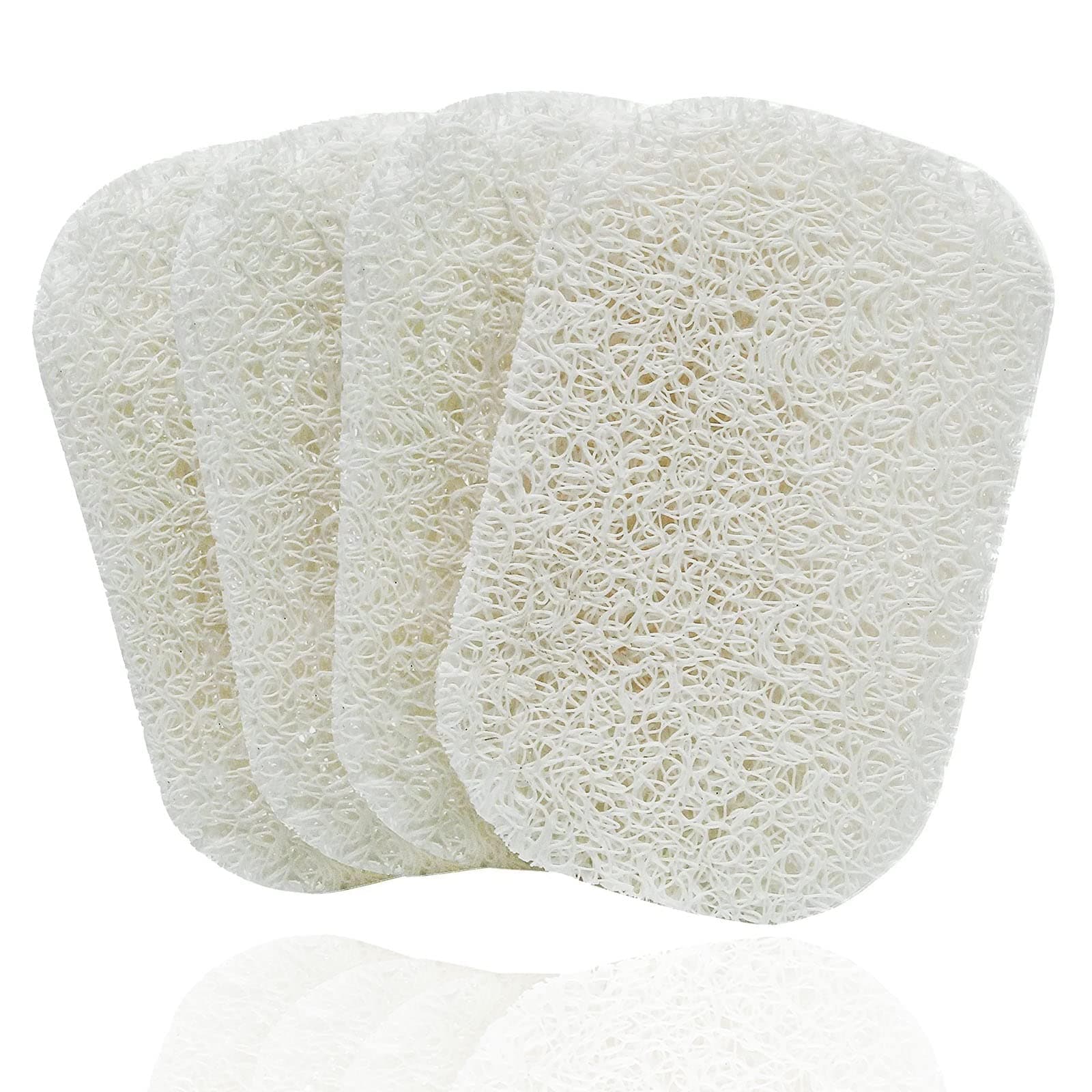 Soap Saver Pads, Non-Slip Soap Holder Pad, Self Draining Soap Bar Holder Pads, Soap Saver Dish for Shower Kitchen Bathroom Travel Hotel Cleaning Supplies (White, 4)