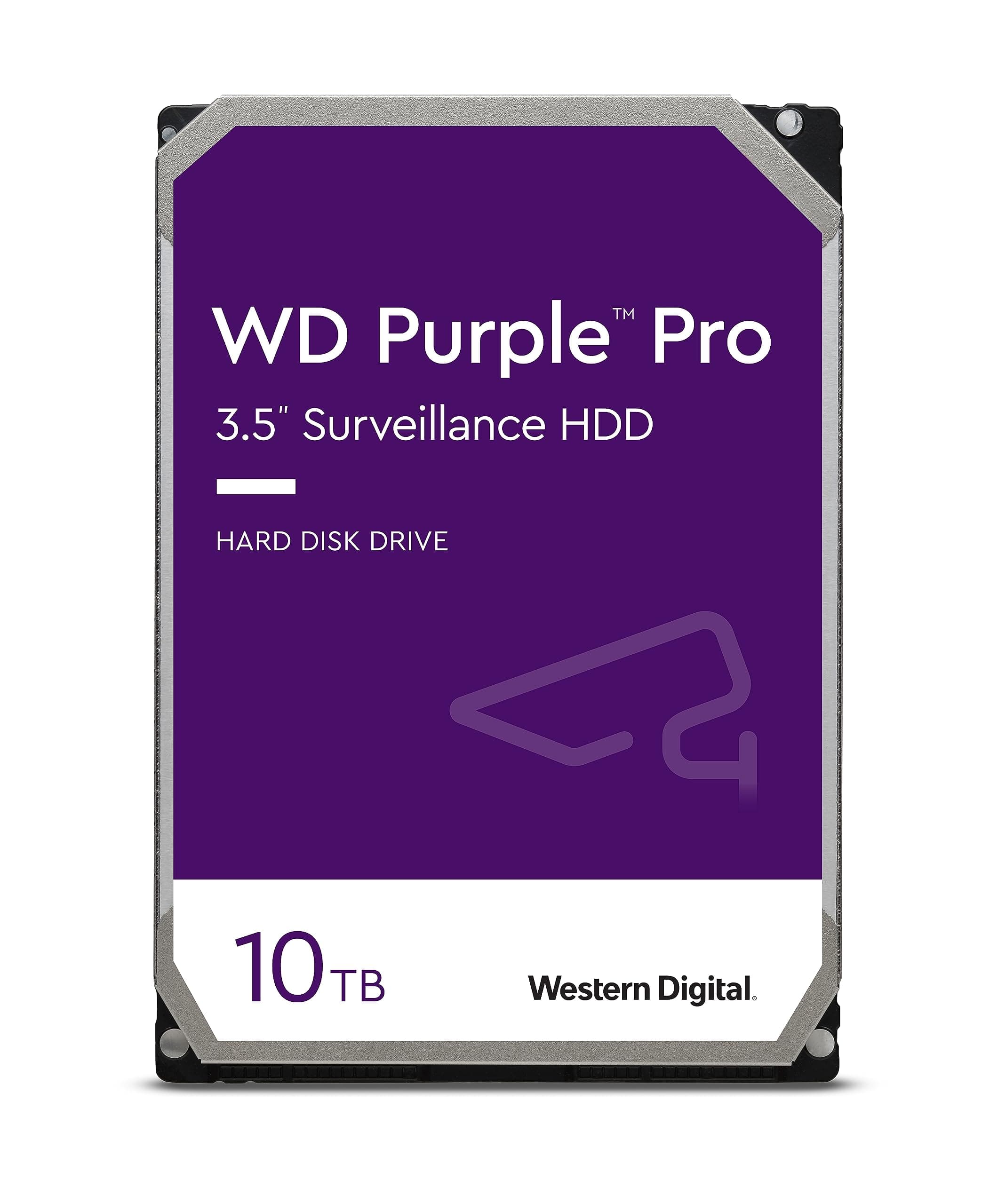 Purple Pro 10TB Smart Video 3.5" Internal Hard Drive, AllFrame Technology, 550TB/yr, 256MB Cache, 7200 RPM, 5 Year Warranty
