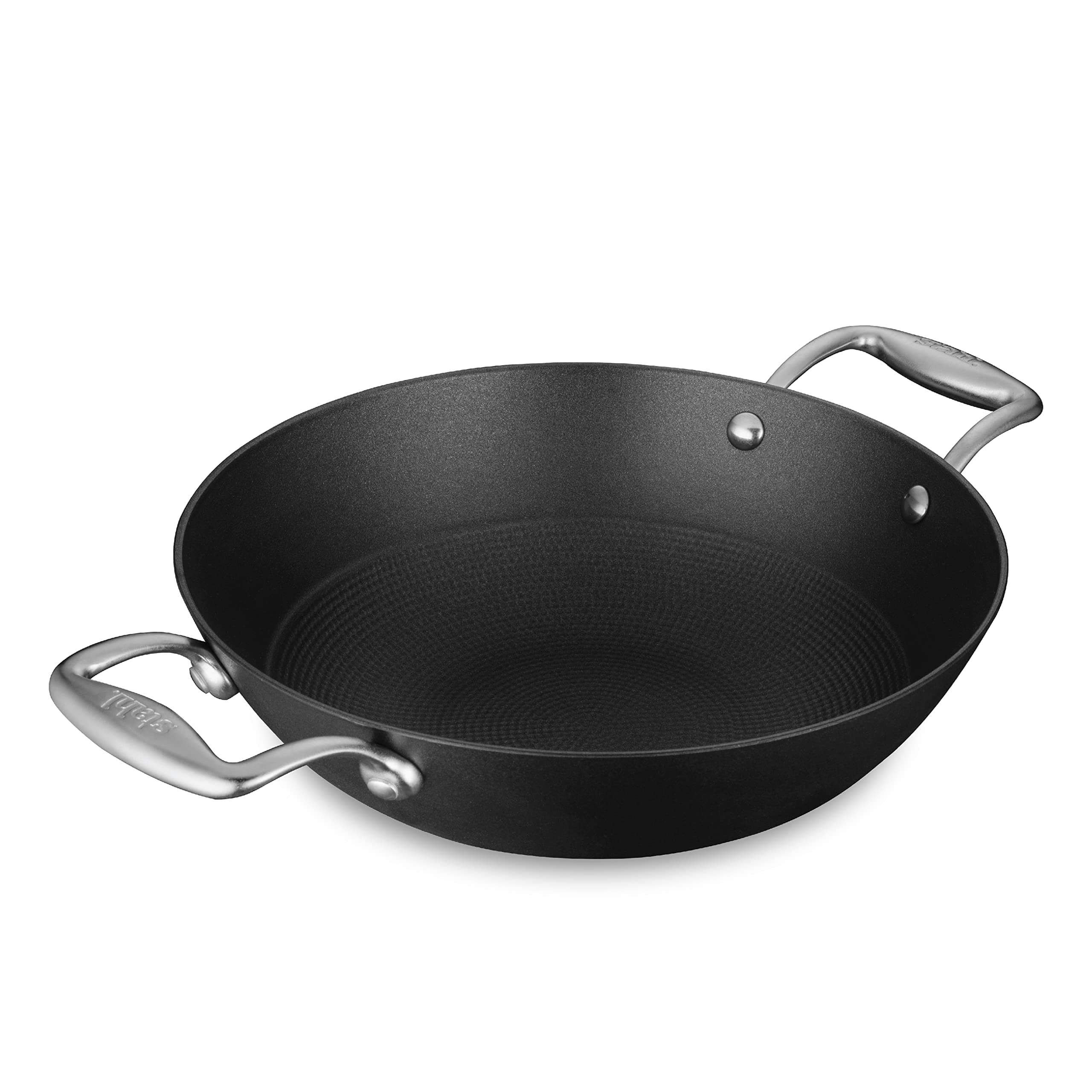 Stahl Cast Iron Kadai Without Lid I Enameled Kadhai, Rust Free I Gas & Induction Base Iron Kadai With Stay Cool SS Handles I Lightweight Stick Resistant Loha Kadhai I Cast Iron Cookware Blacksmith