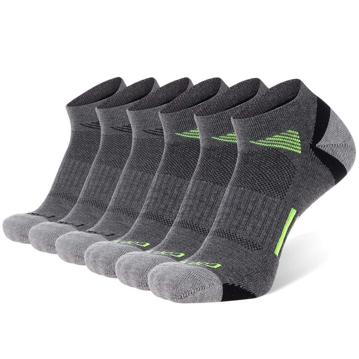 COOVANMens Ankle Athletic Socks Low Cut Cushioned Breathable Running Sports Socks 6 Pack