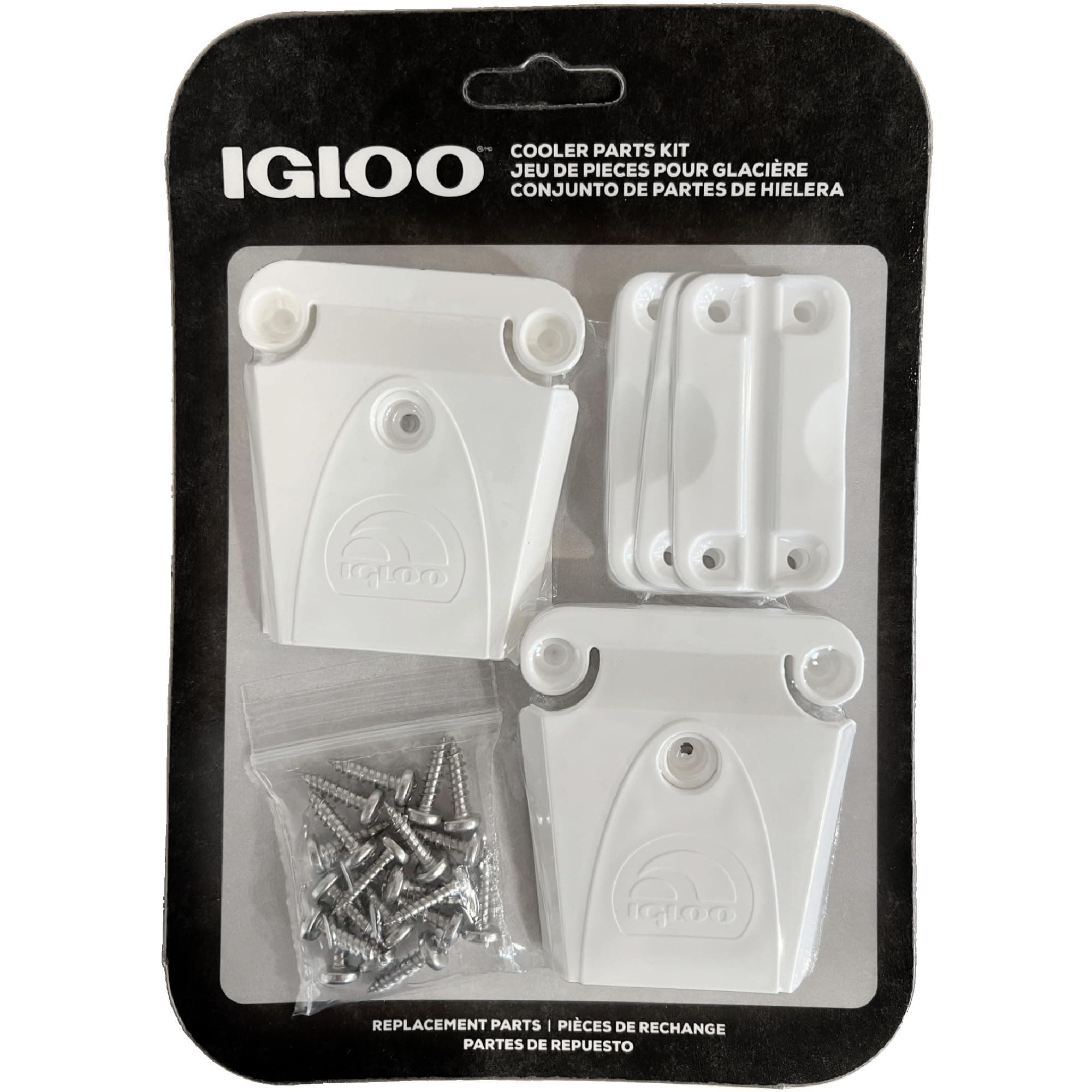 Igloo Cooler Plastic Parts Kit - 2 Latches, 3 Hinges, Latch Post & Screws