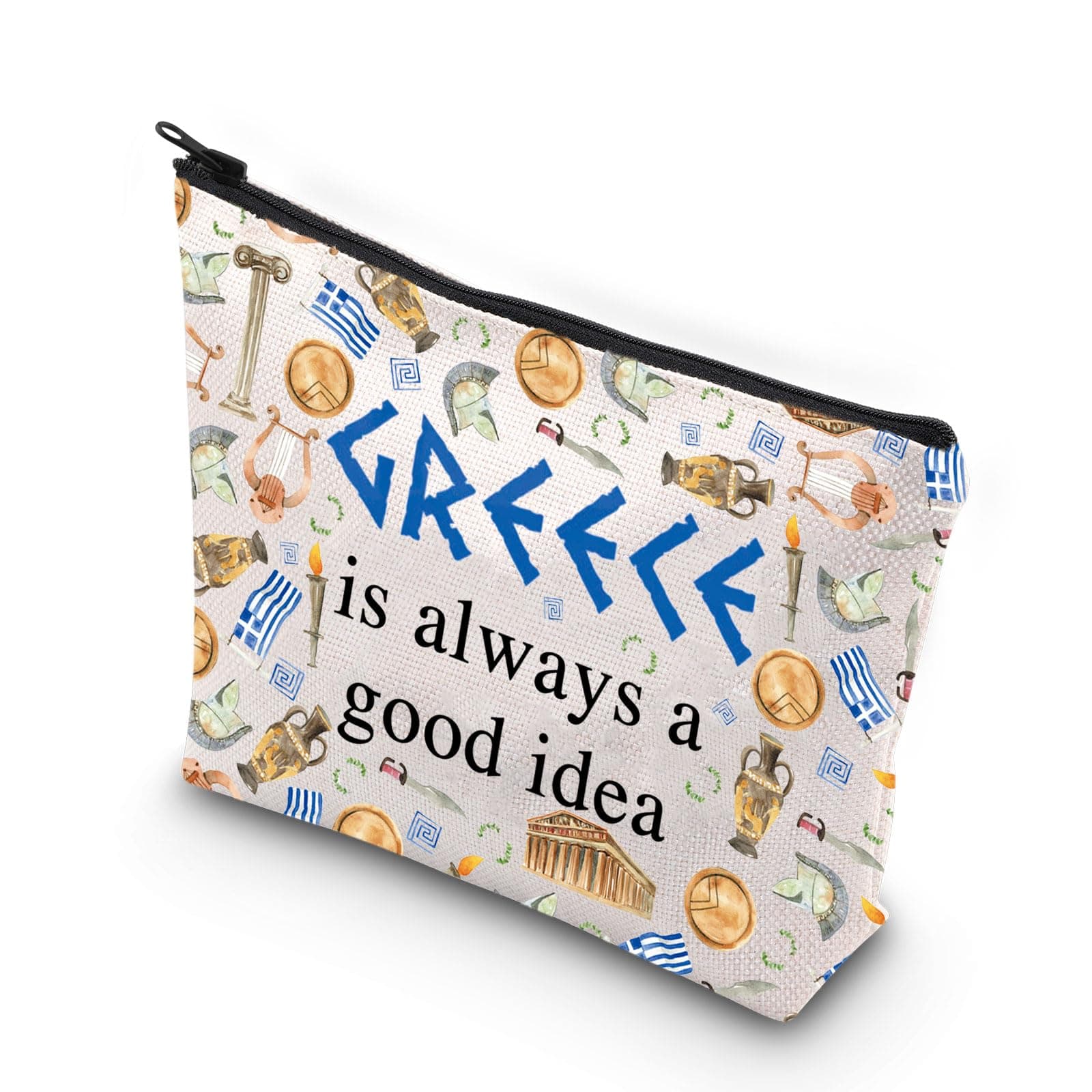 WCGXKO Greece Gift Greece Surprise Trip Gift Greece Is Always A Good Idea Zipper Pouch Makeup Bag