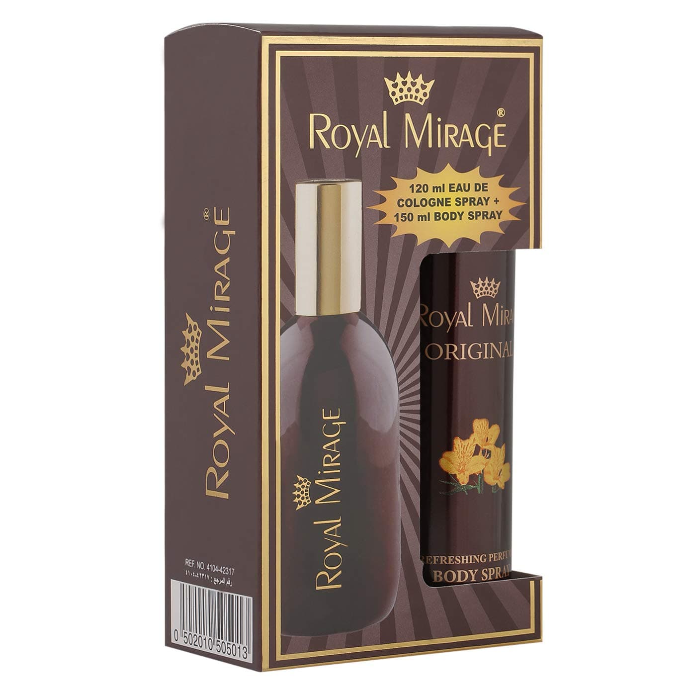 Royal Mirage 120ml EDC Spray Original +150ml Body Spray FREE